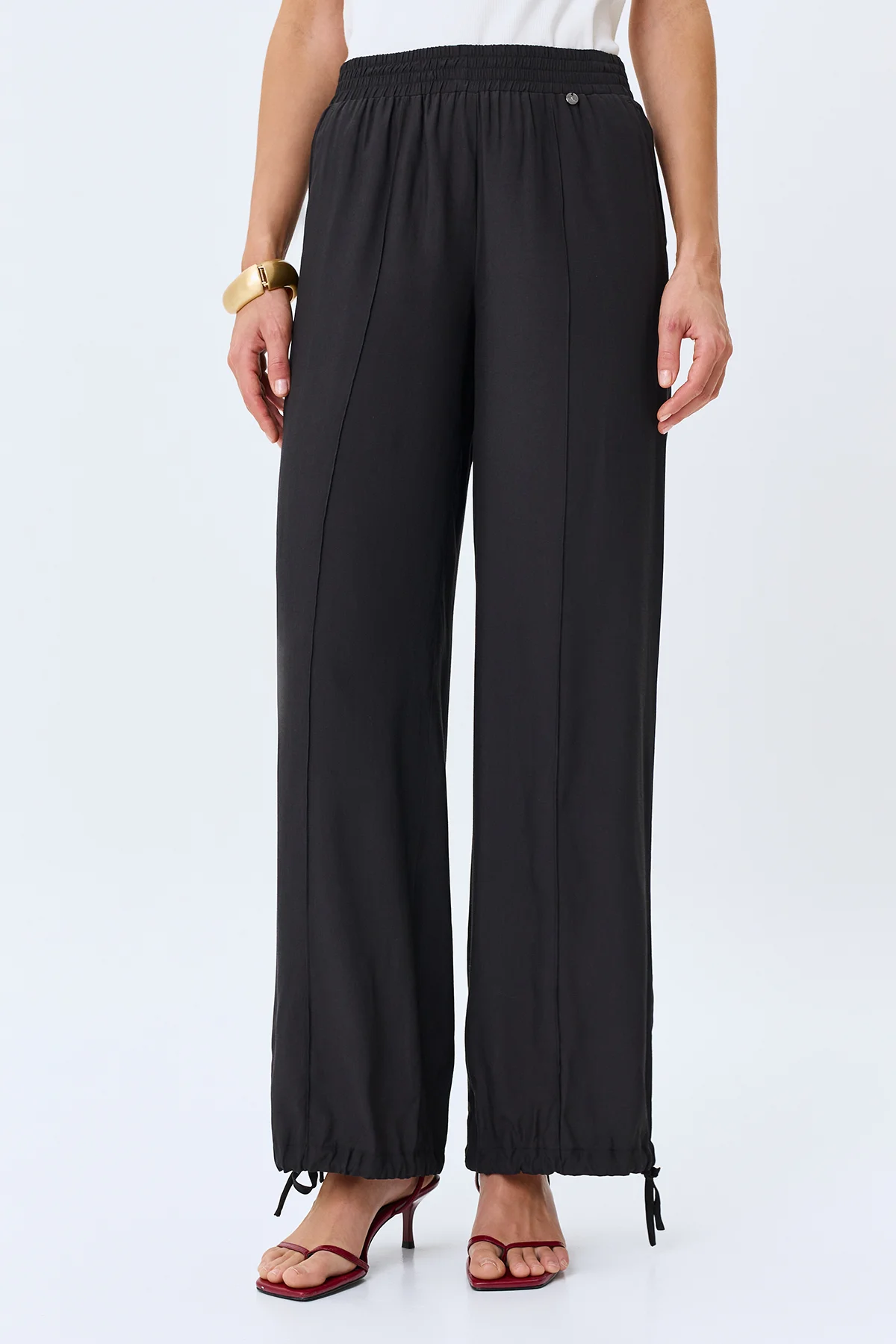 Легкие брюки с кулиской по низу, 52