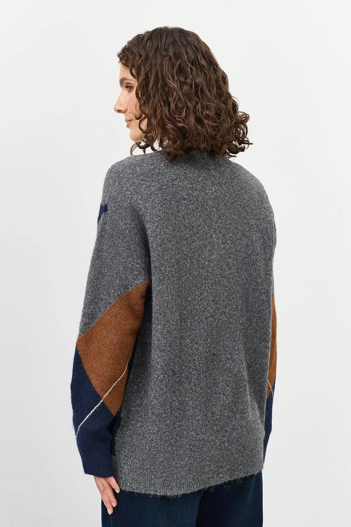 Свитер с узором "аргайл", 40