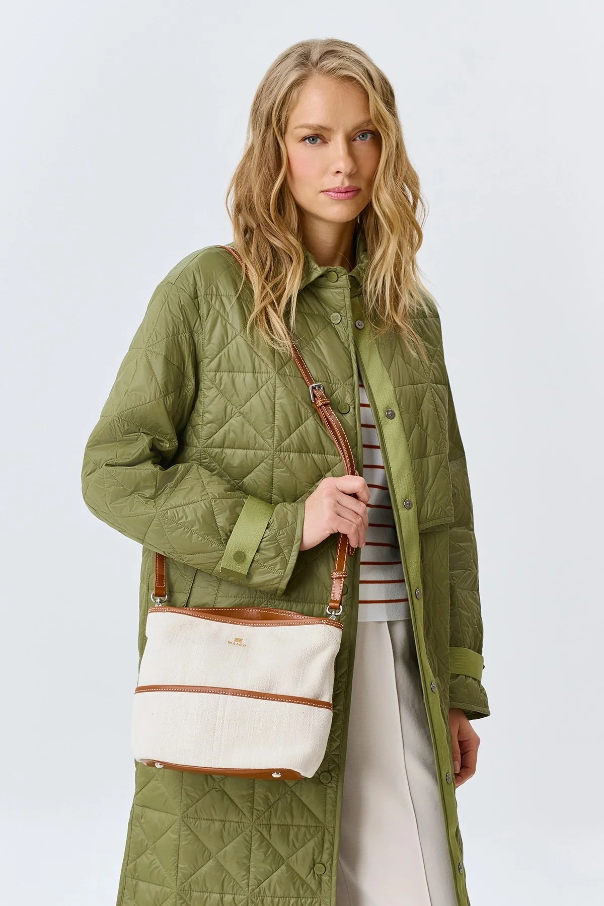 Комбинированная льняная сумка, One