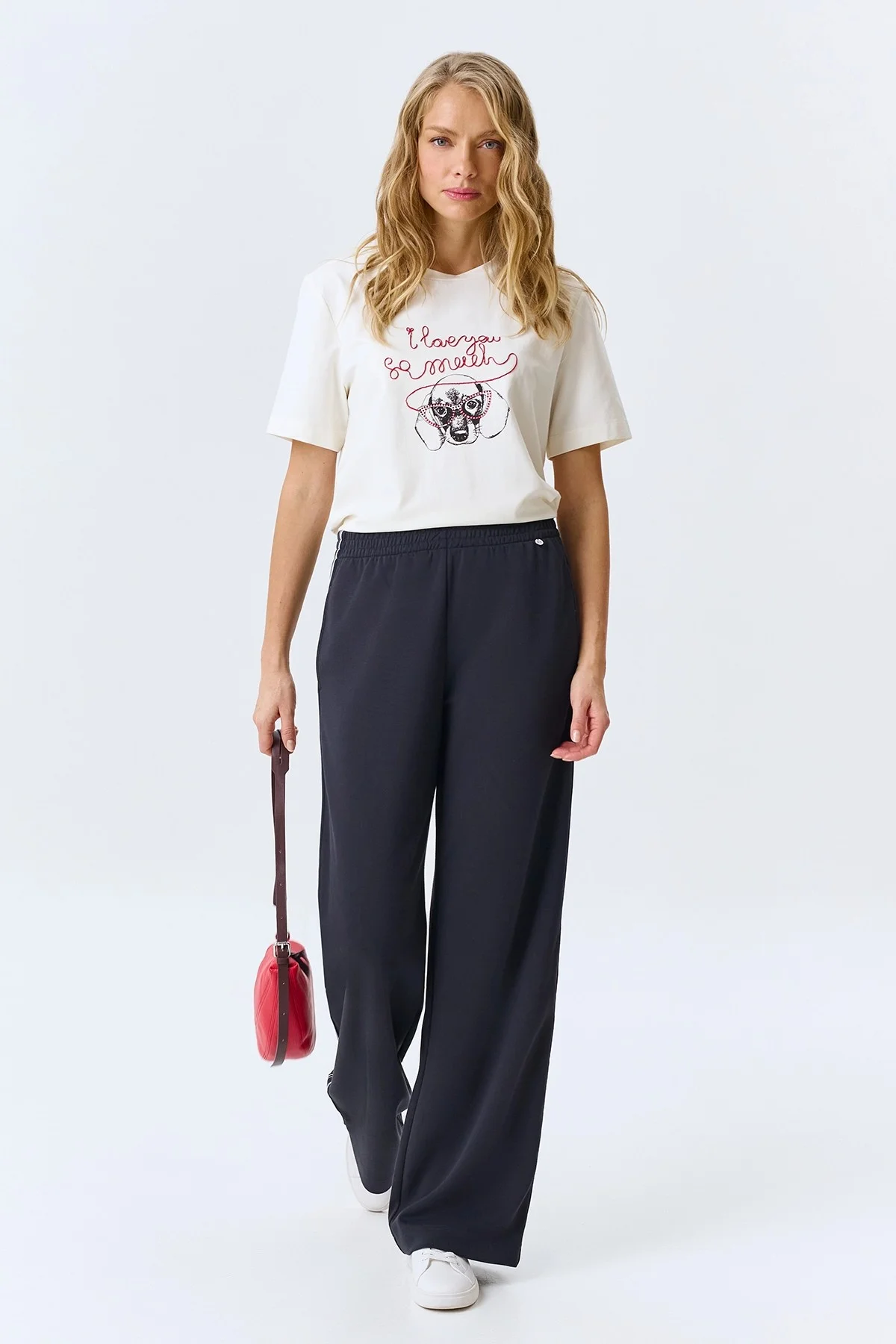 Футболка с принтом и вышивкой, 34