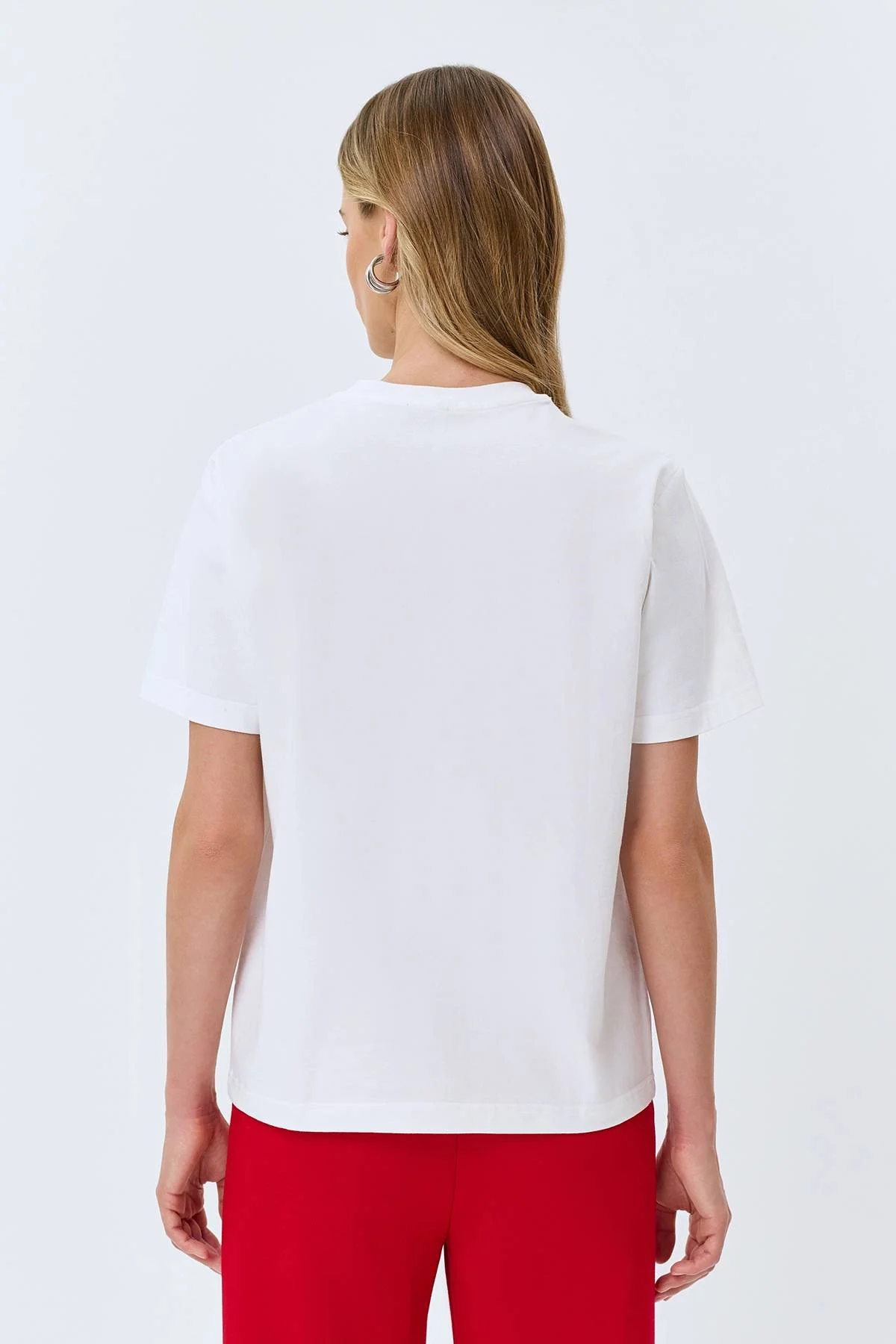 Oversize футболка с вышивкой и принтом, 42