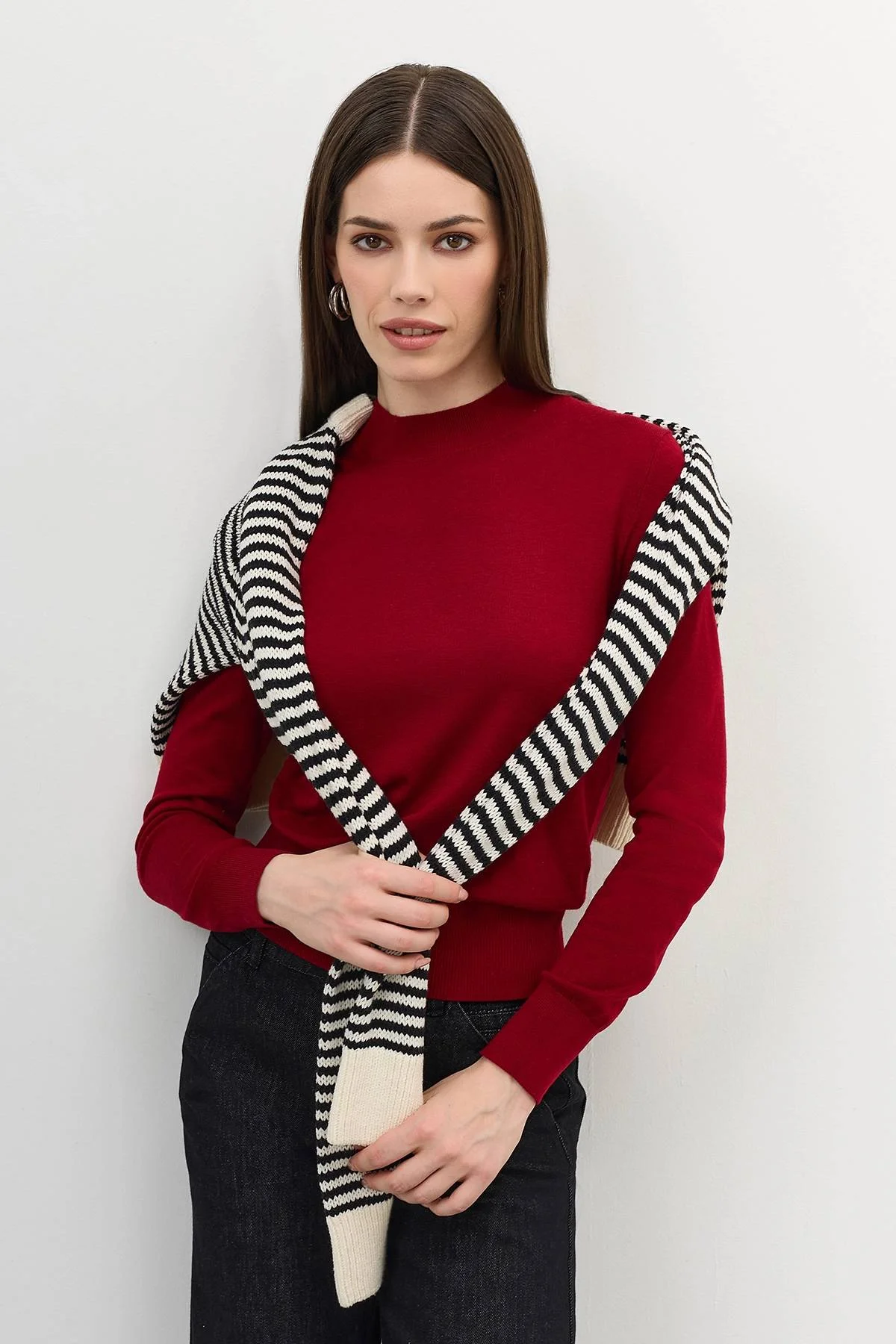 Лимитированная серия джемпер с шелком и ремень, 46