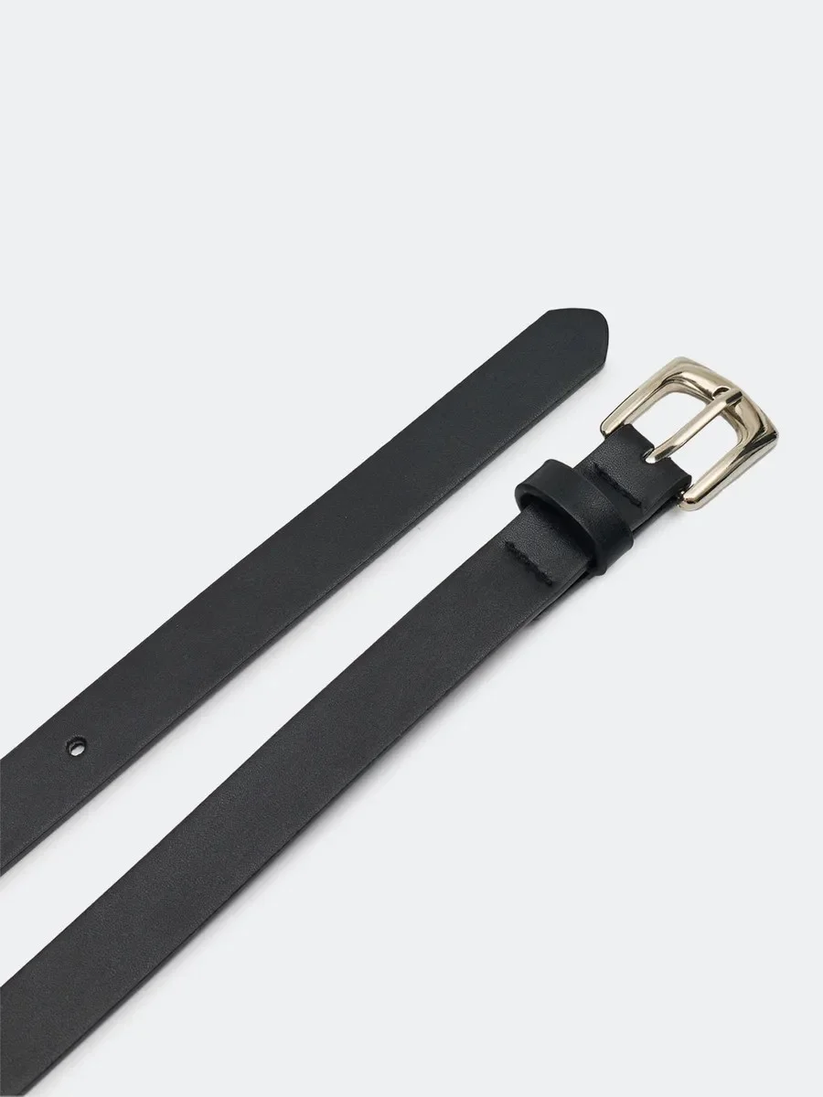 Узкий ремень с квадратной пряжкой, S