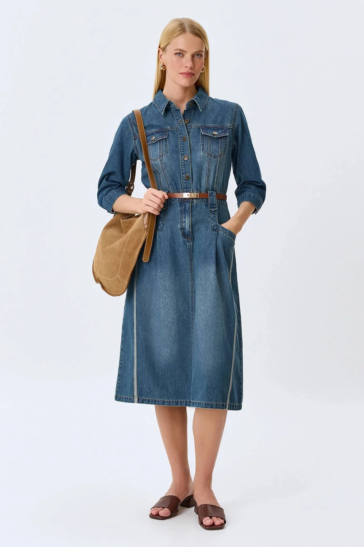 Узкий ремень с поворотным замком, One