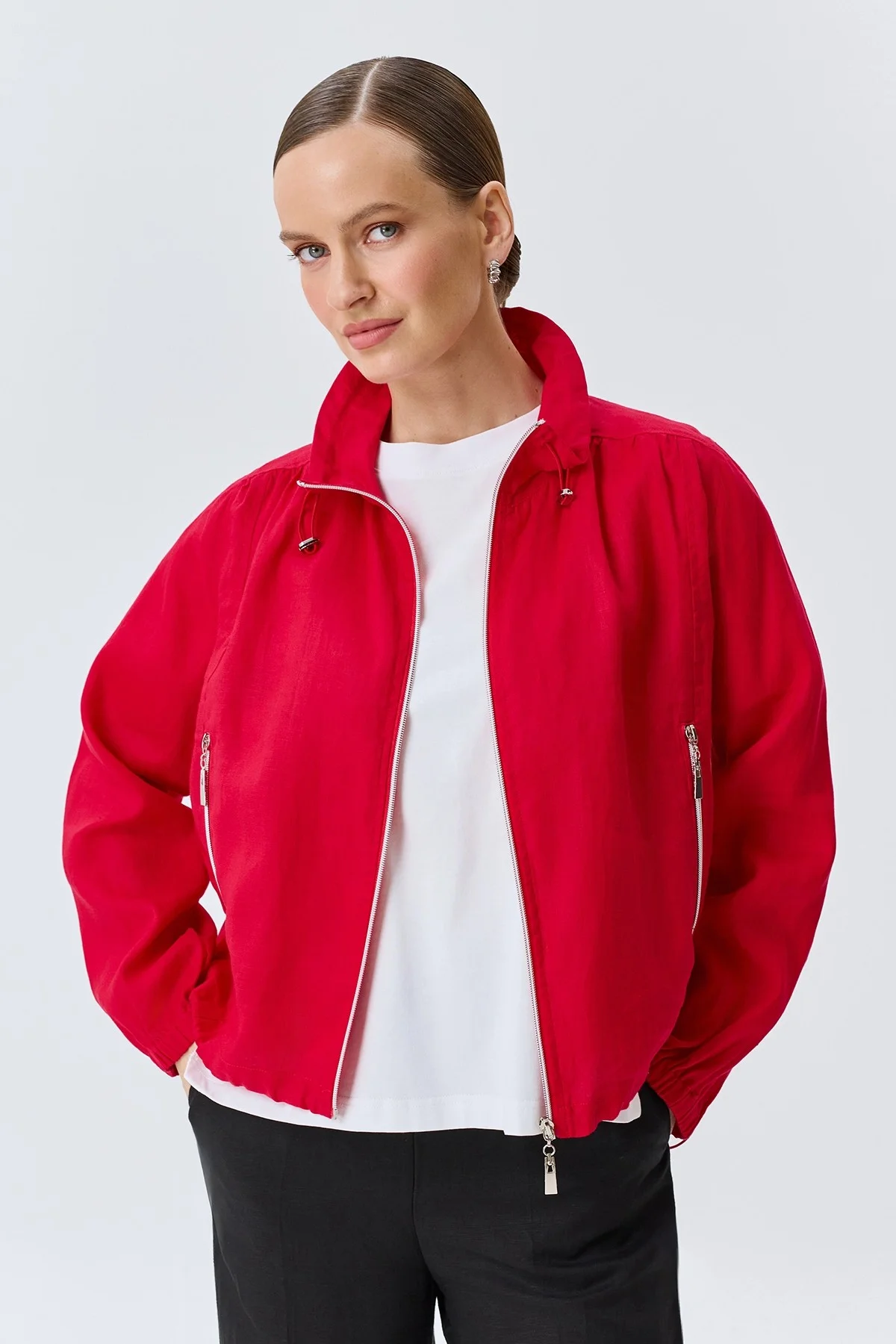 Укороченный жакет из 100% льна, 46