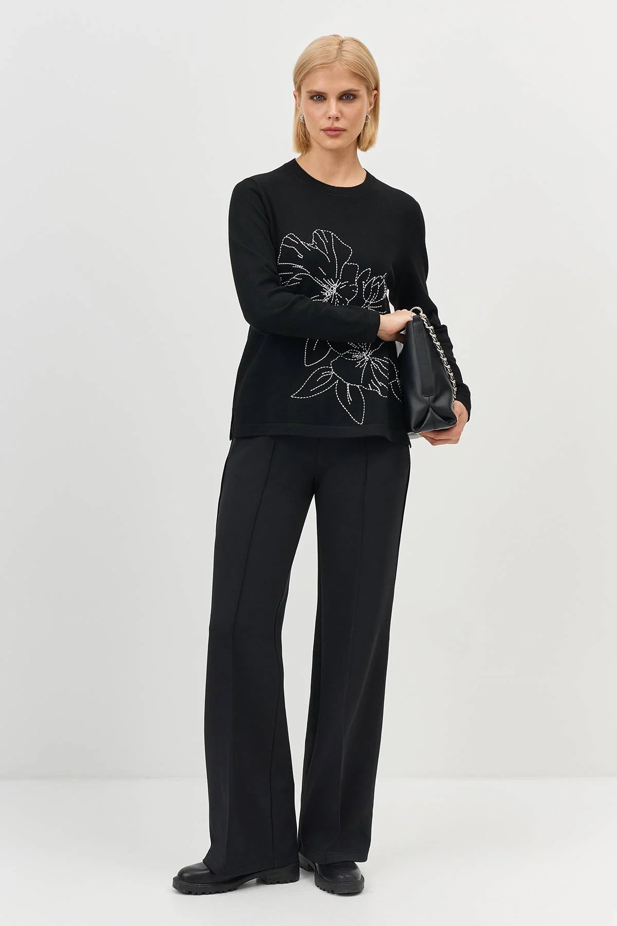 Лимитированная серия свободные трикотажные брюки со стрелками и ремень, 42