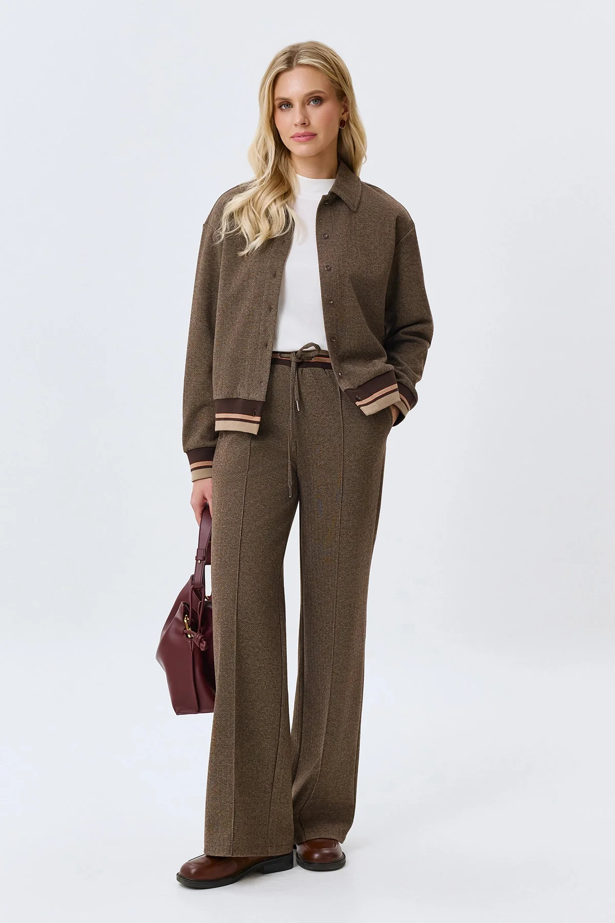 Трикотажные брюки с узором Herringbone, 46