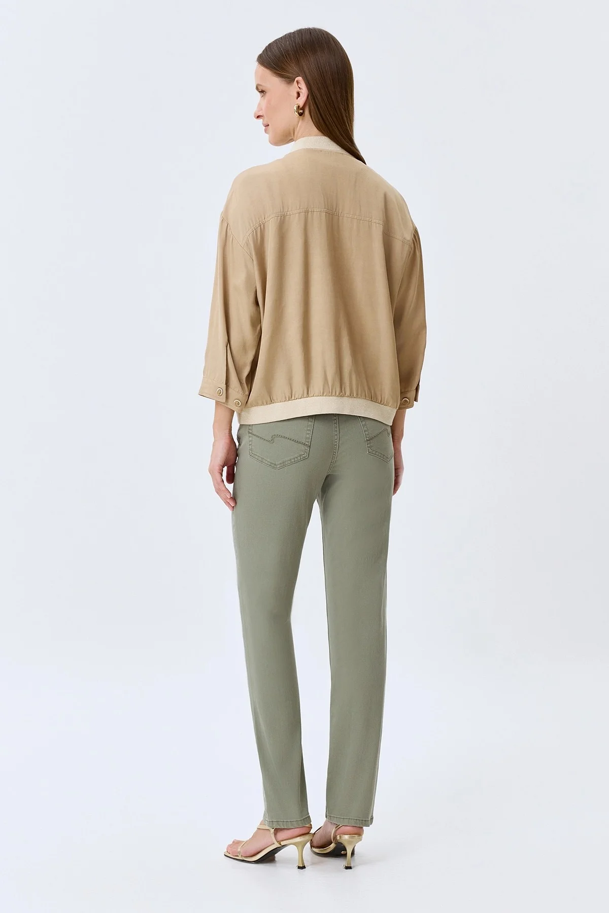 Оливковые джинсы Slim fit, 42