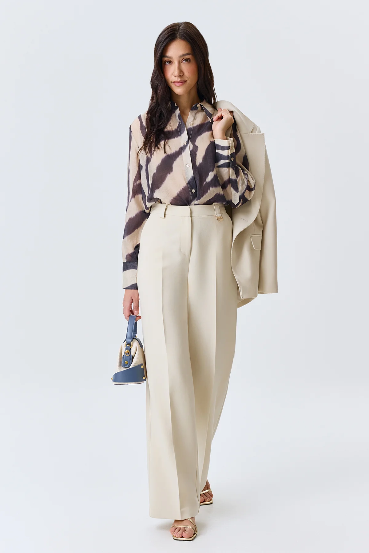 Блузка из тенселя с принтом, 50