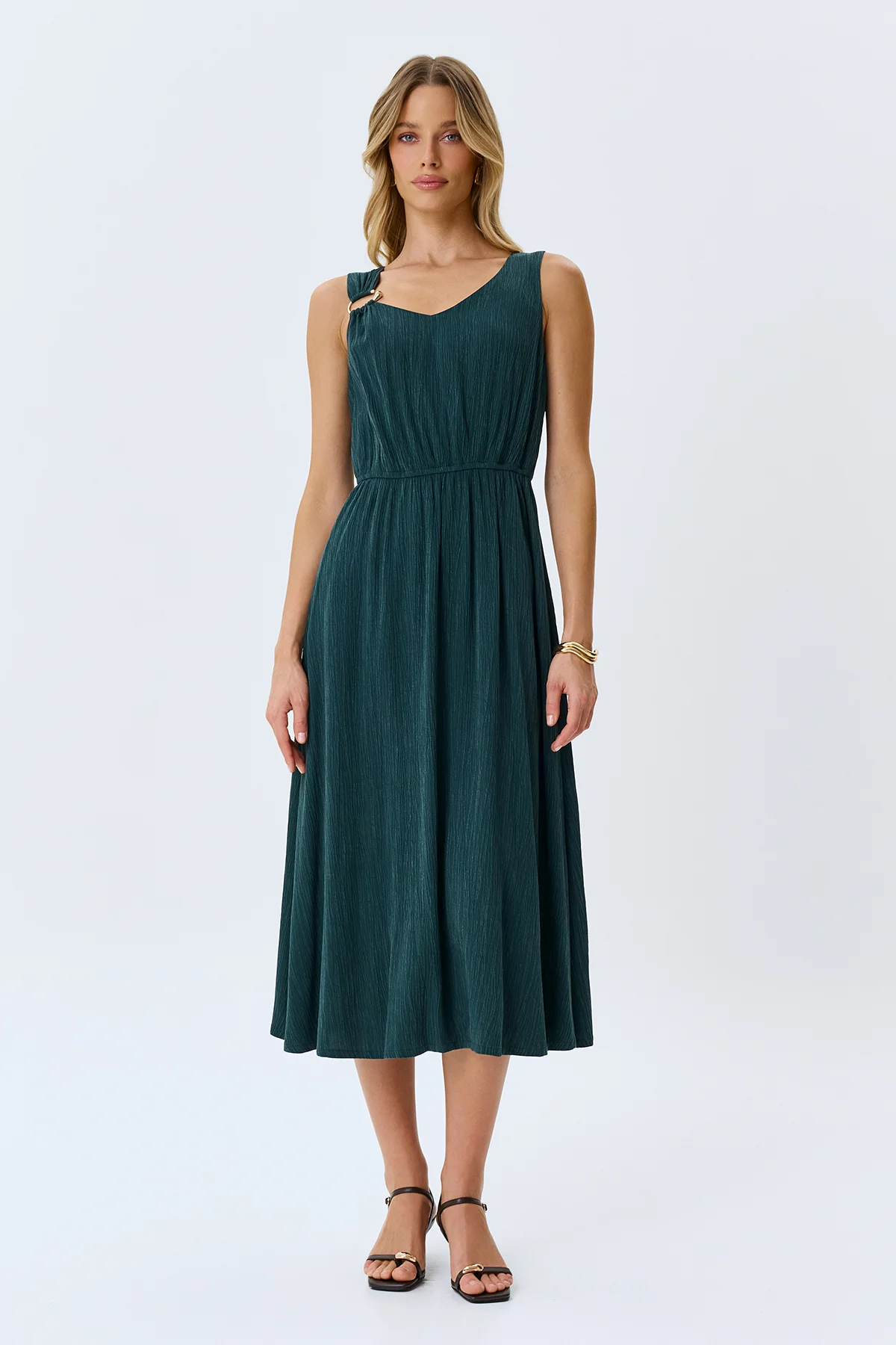 Платье из фактурного тенселя, 42