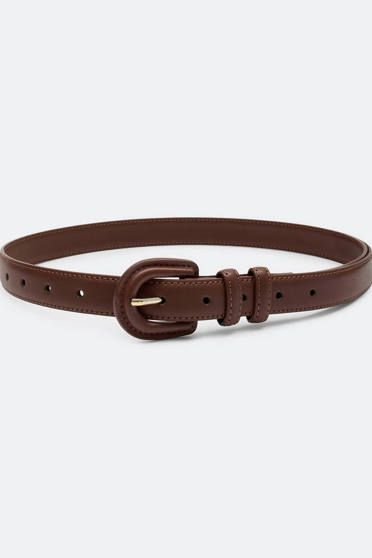 Коричневый ремень из натуральной кожи, S