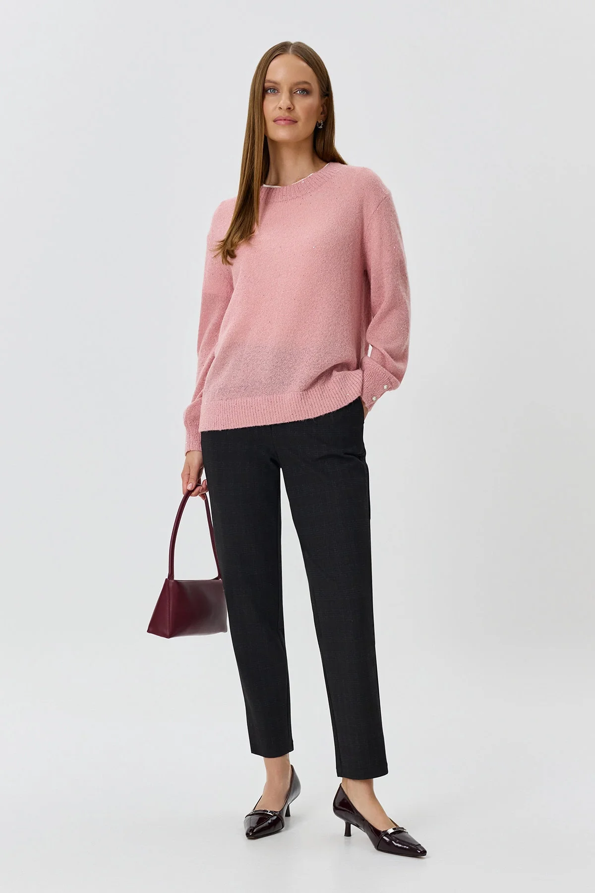 Утепленные брюки в клетку, 46