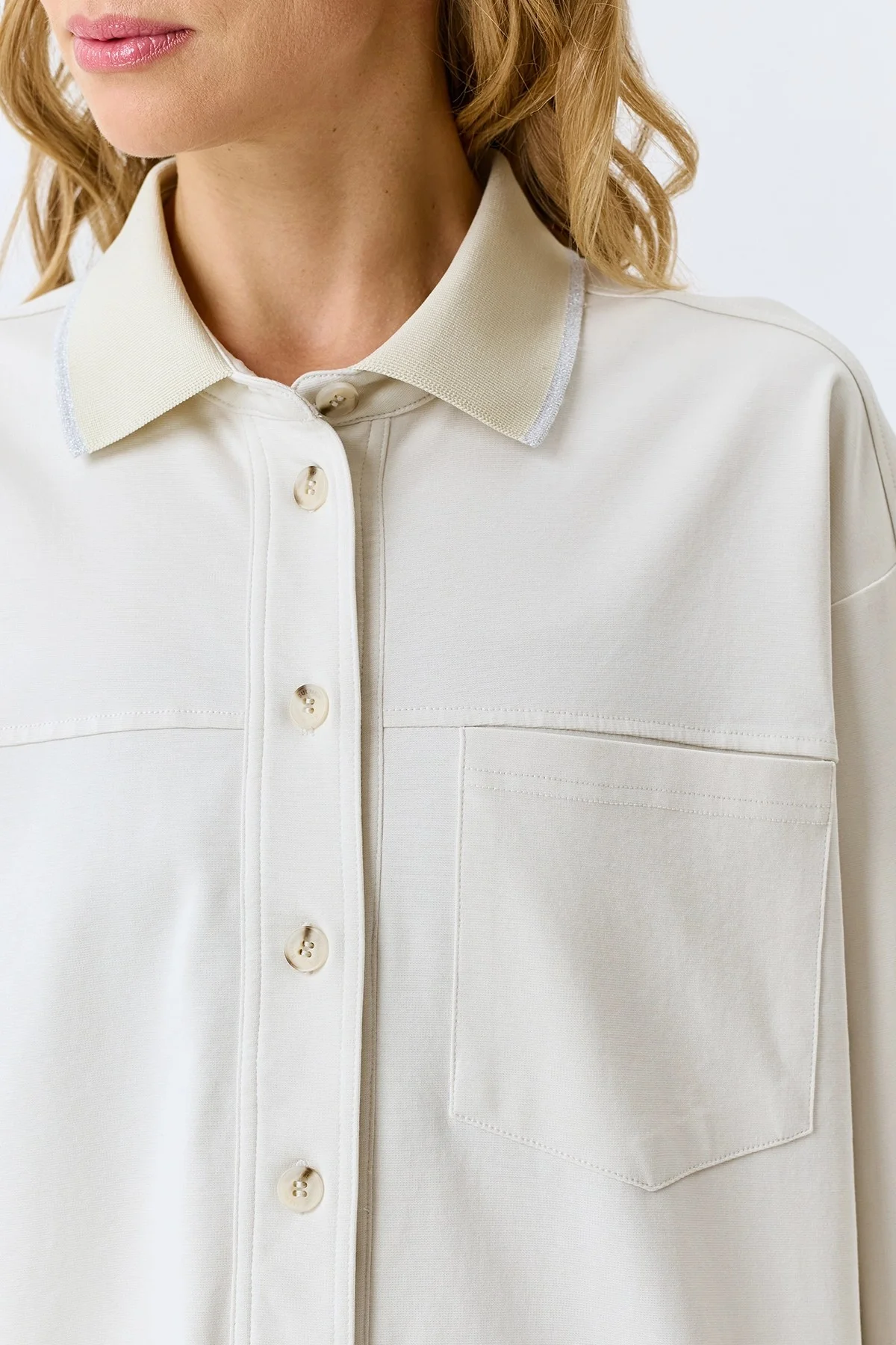 Жакет-рубашка из трикотажа, 44