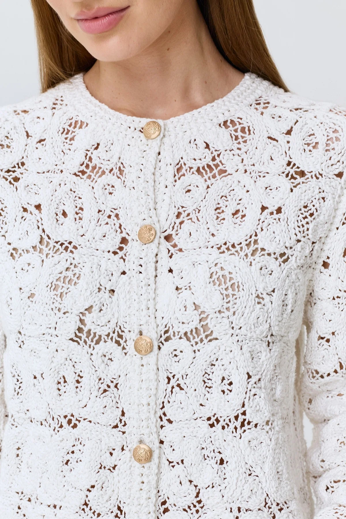 Ажурный кардиган из 100% хлопка, 36