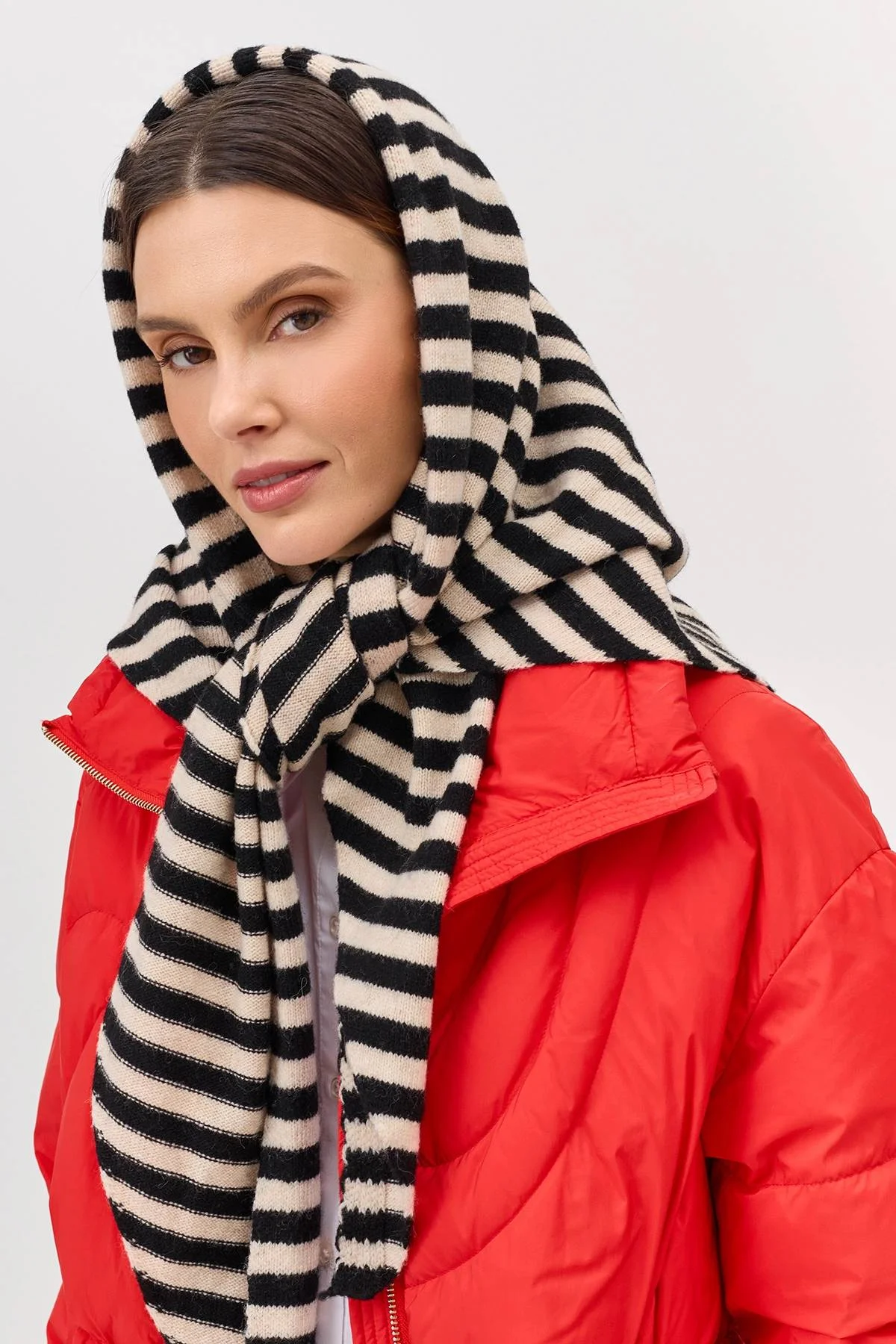 Косынка из 100% шерсти в контрастную полоску, One