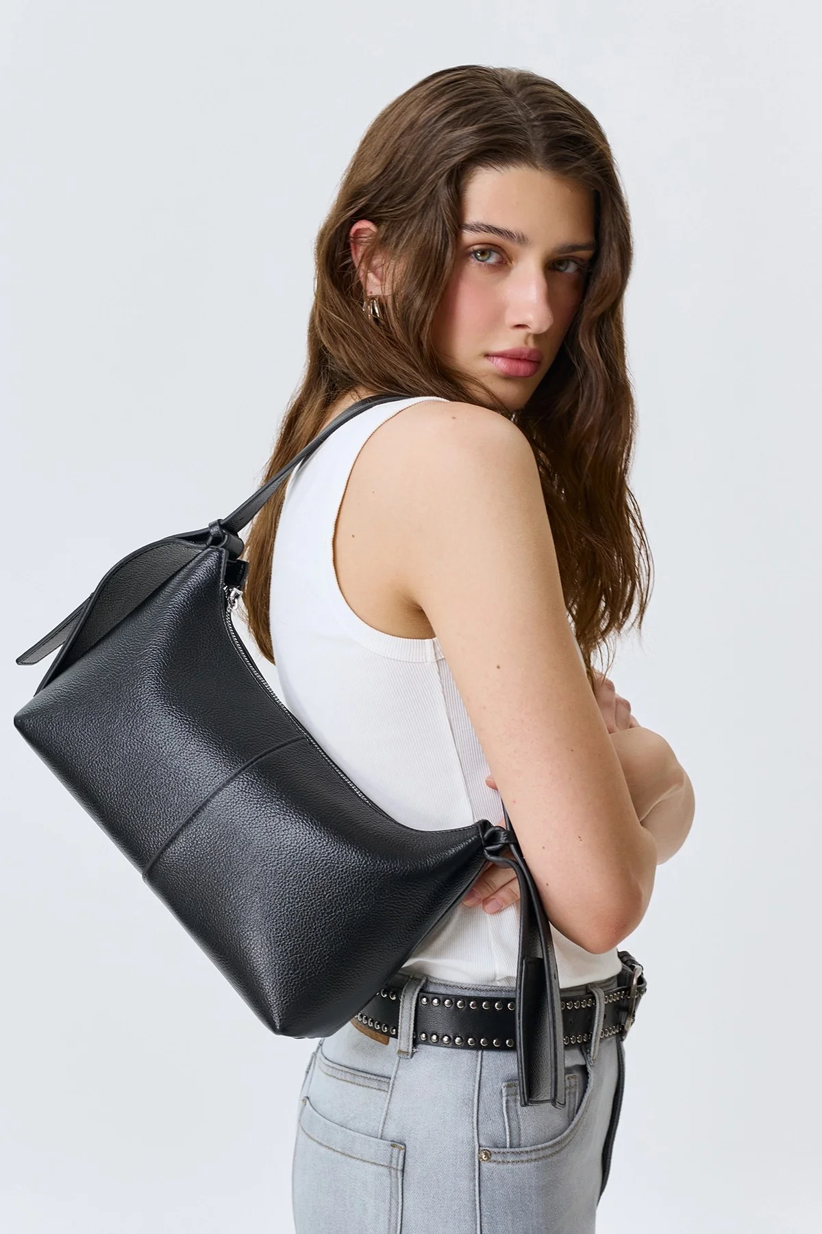 Сумка-багет из мягкой эко кожи, One