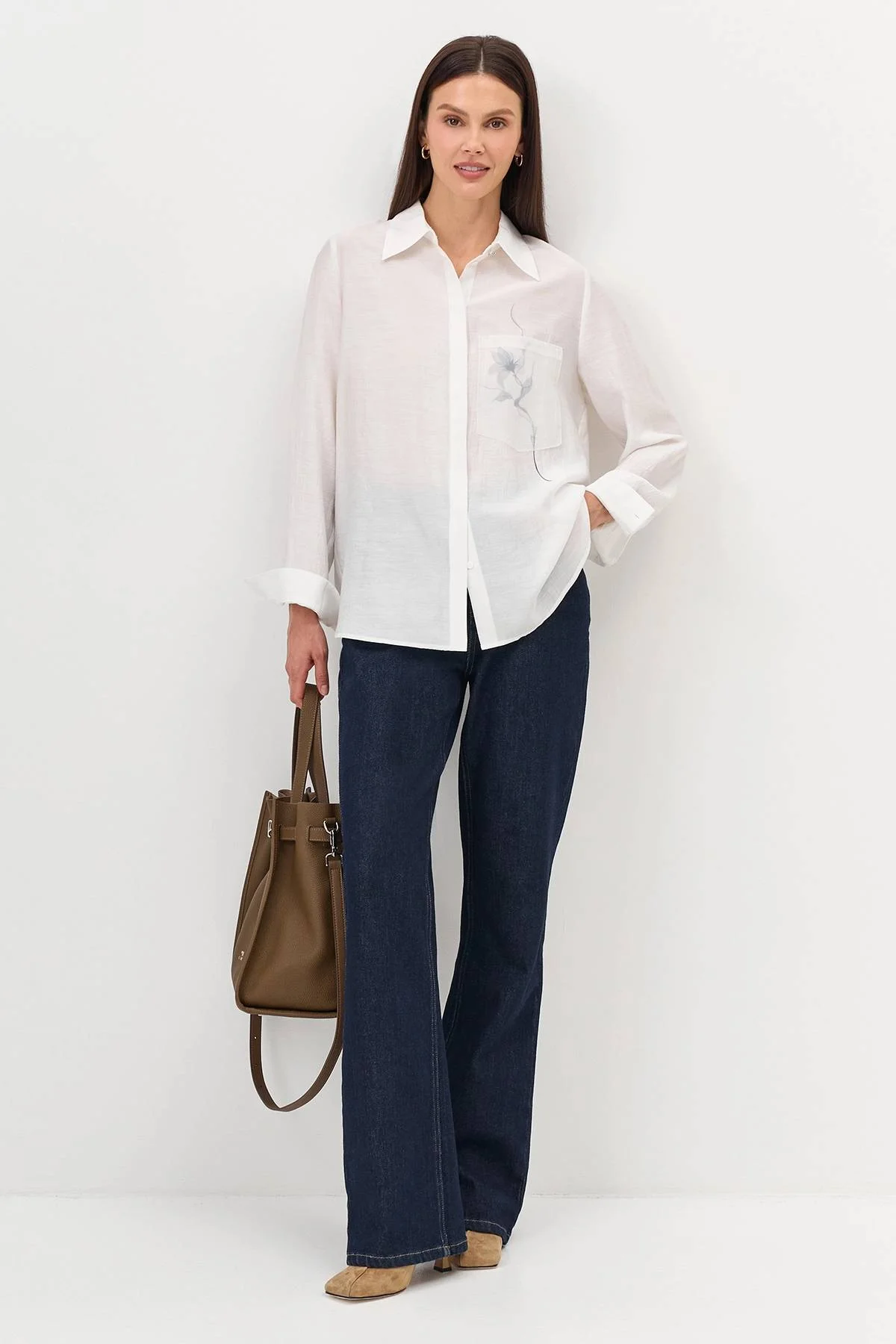 Блузка с нежным принтом, 44