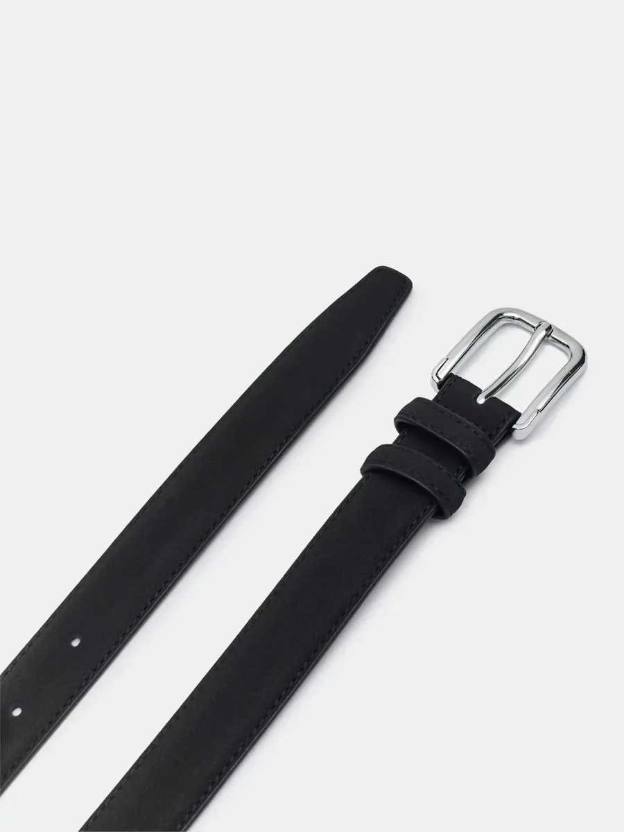 Кожаный ремень с металлической пряжкой, S