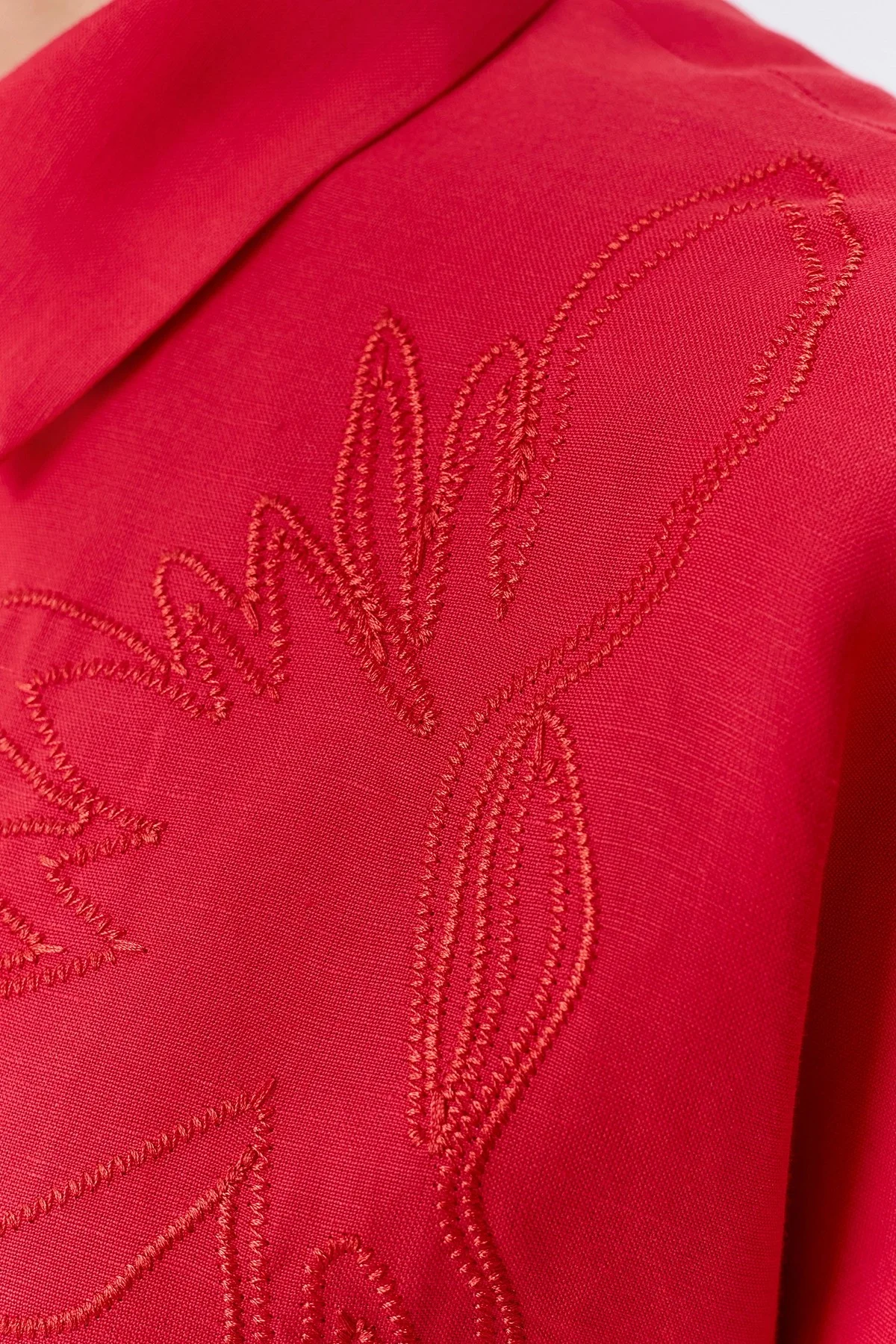 Удлиненная льняная блузка, 42