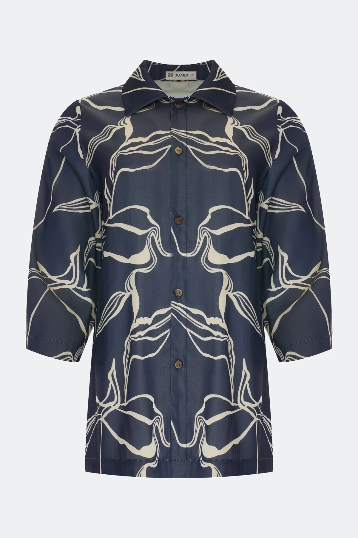 Блузка с абстрактным принтом, 46