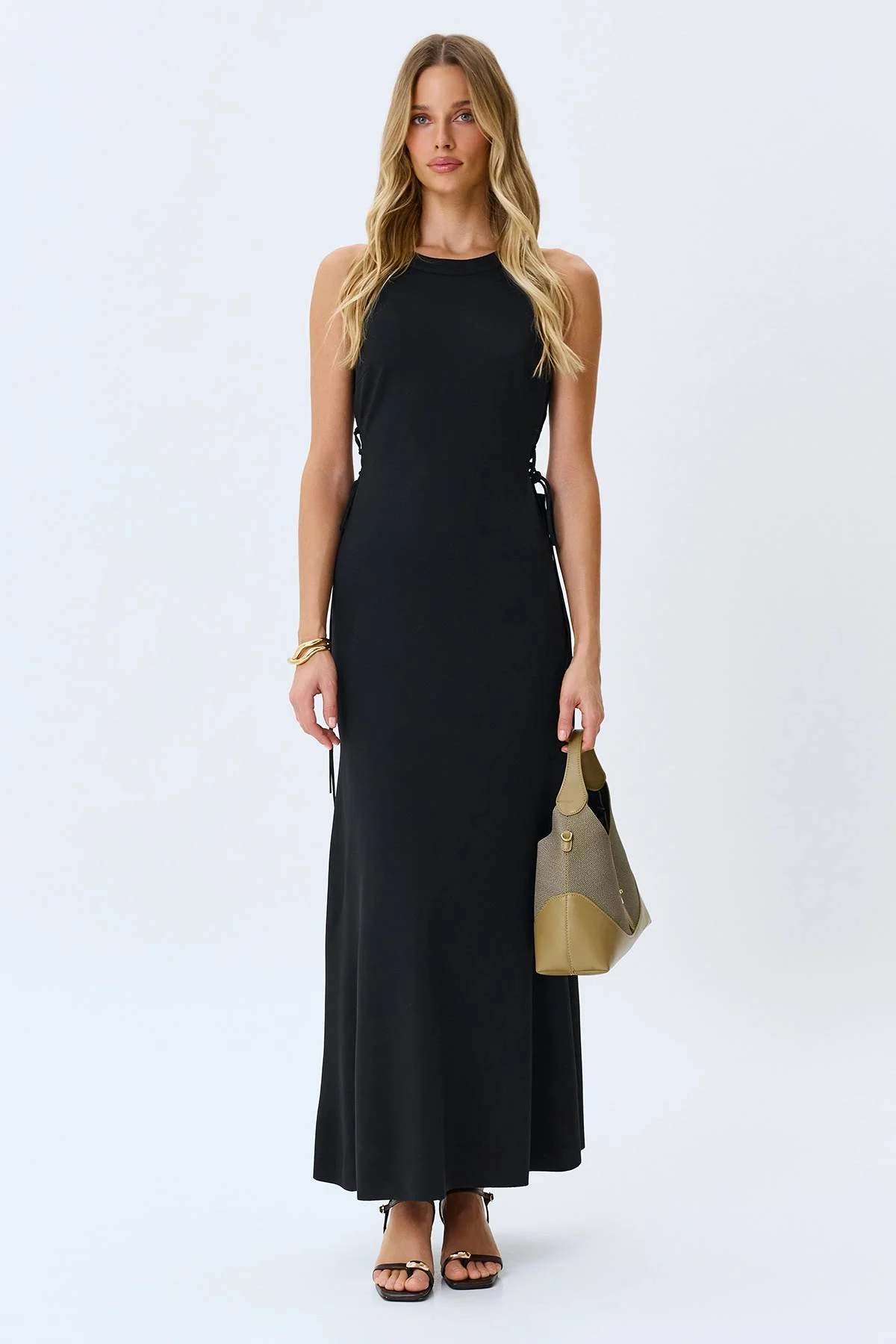 Платье вечернее трикотажное макси, 48