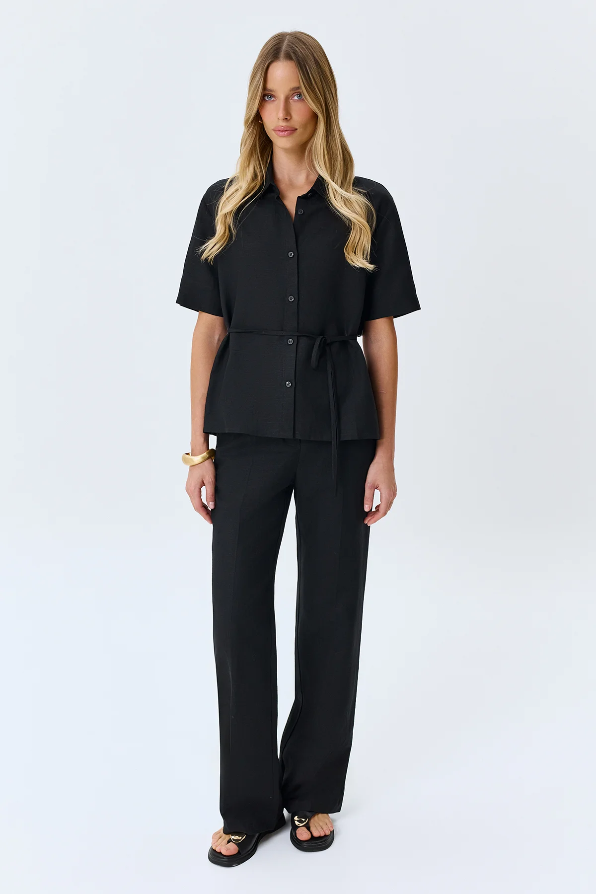 Рубашка офисная с коротким рукавом, 48