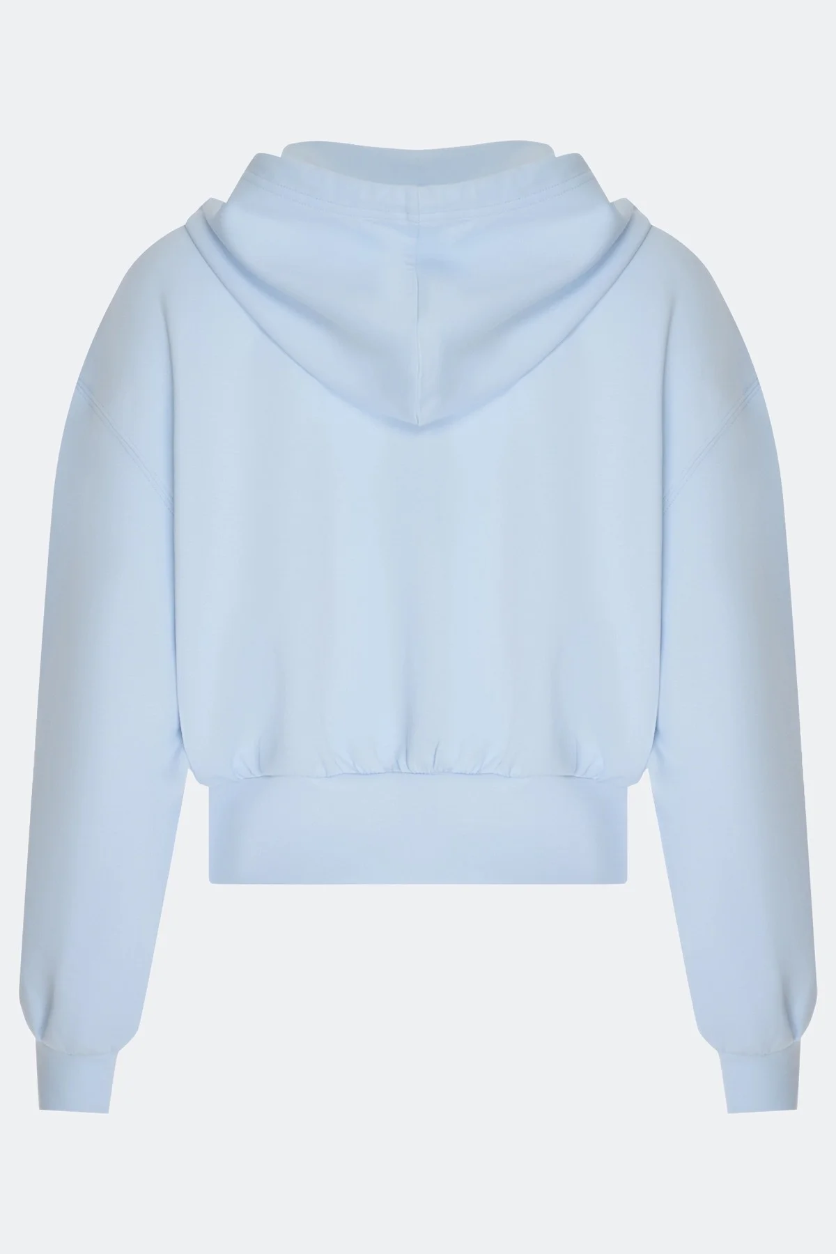 Укороченное голубое худи на молнии, 42