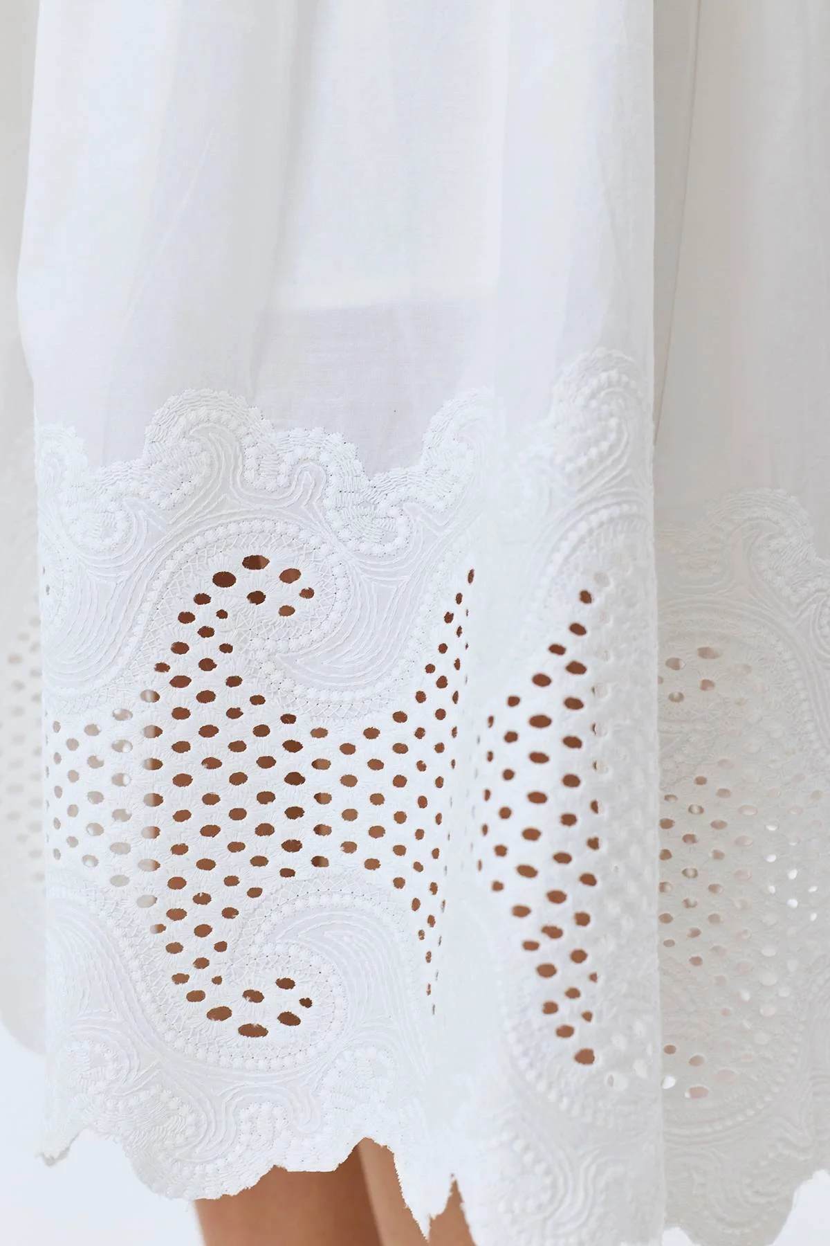 Юбка из 100% хлопка с вышивкой ришелье, 42