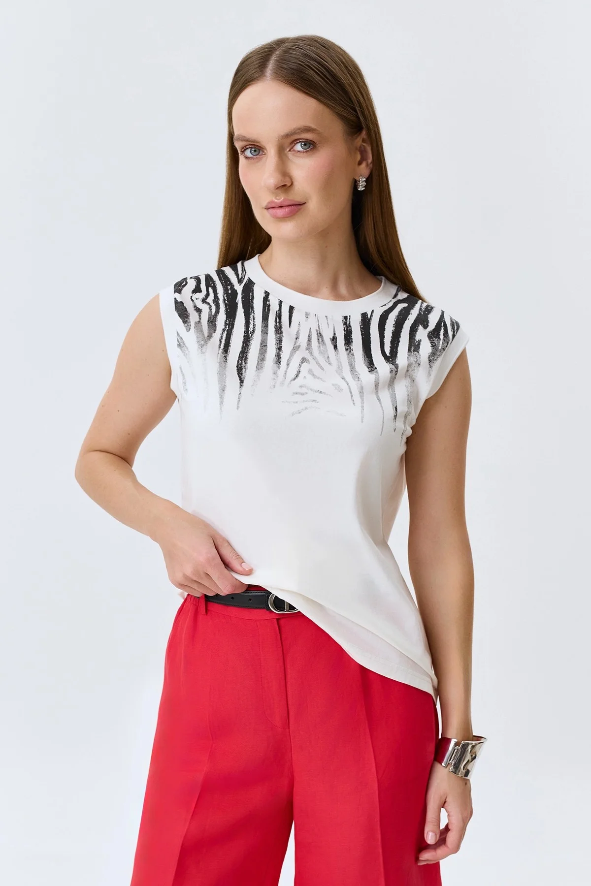 Топ с анималистичным принтом, 46