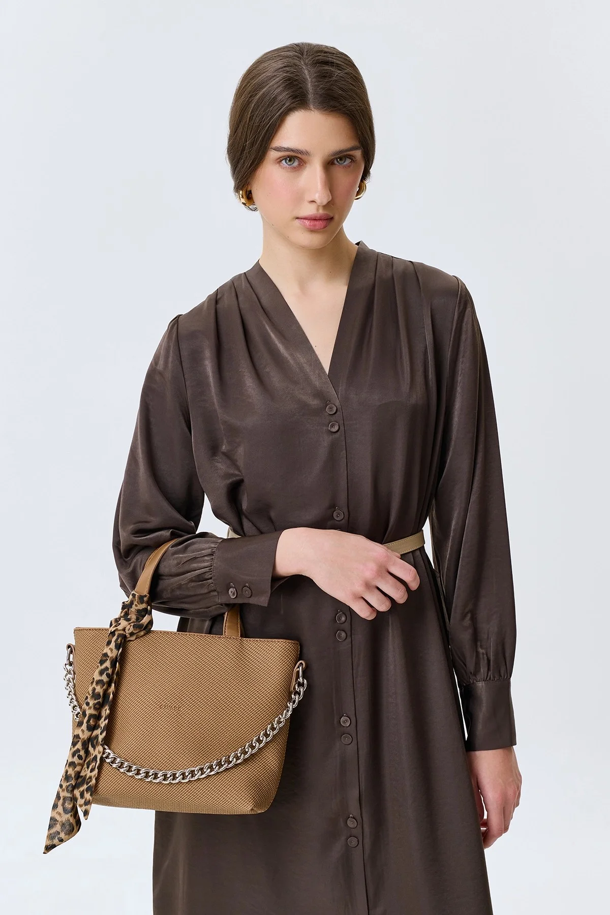 Сумка-хобо из фактурной эко кожи, One