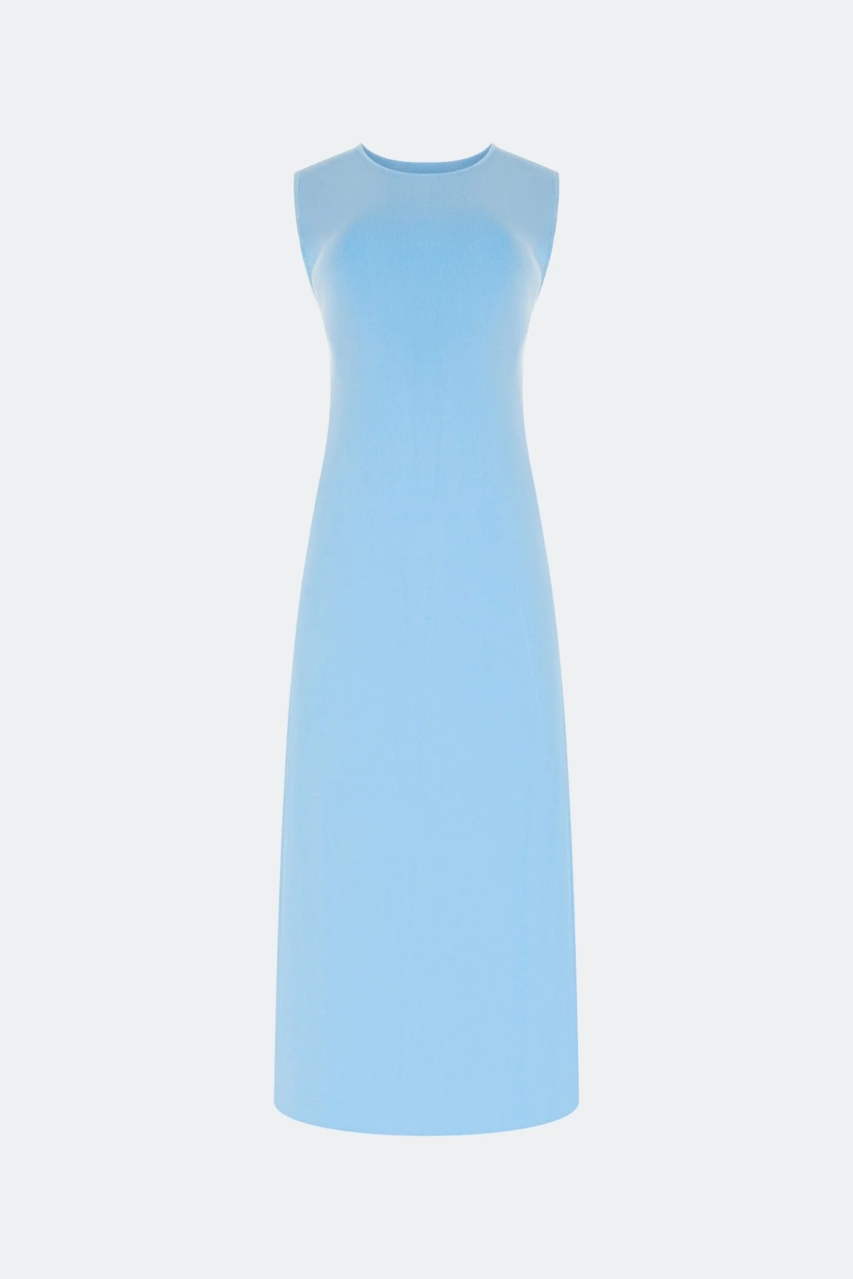 Голубое вязаное платье из лиоцелла, 44