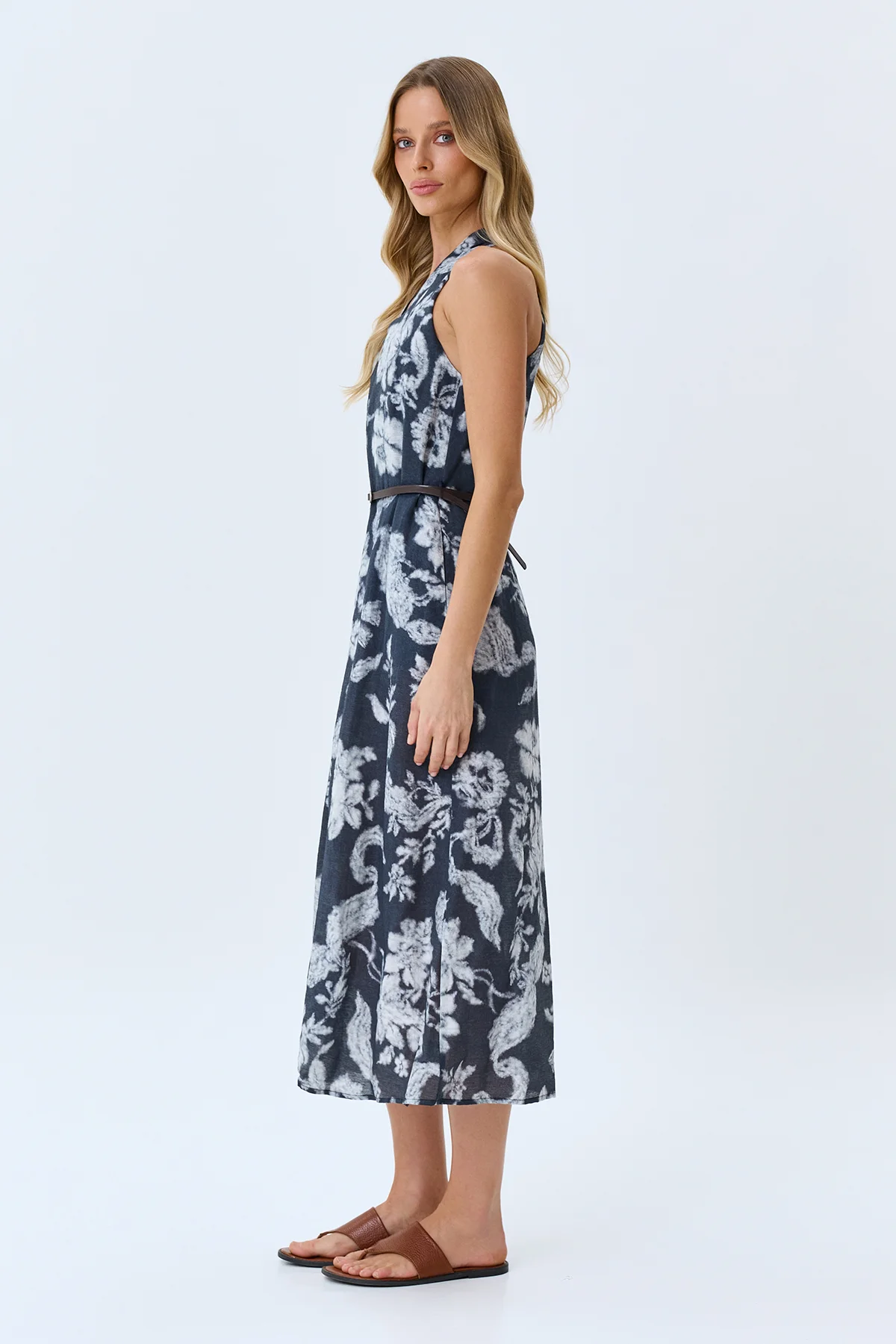 Платье из вискозы с флоральным принтом, 46