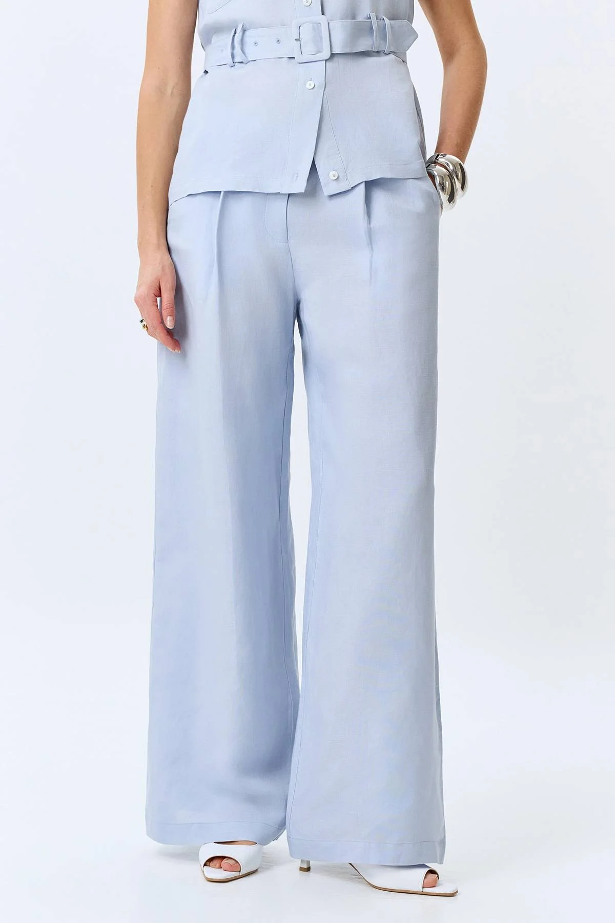 Яркие льняные брюки, 46