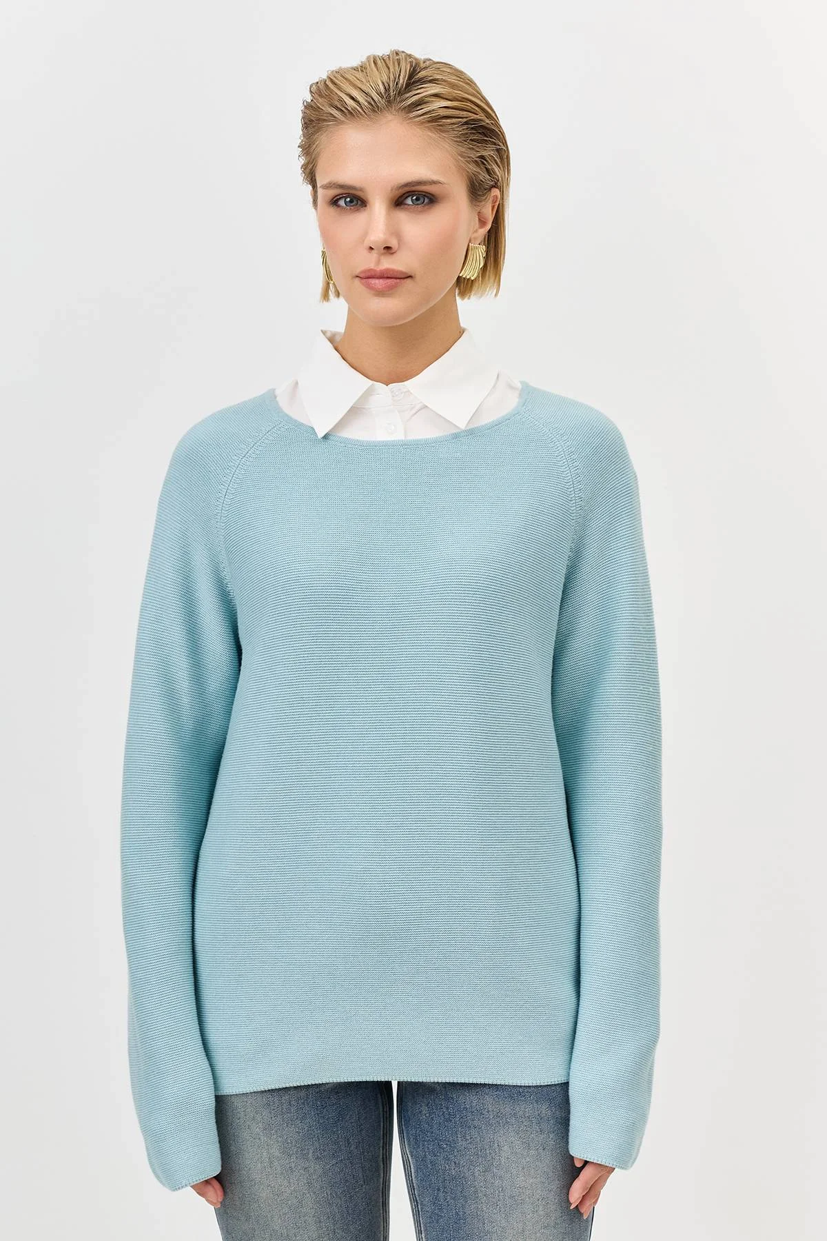 Лимитированная серия яркий джемпер с вырезом лодочка и ремень, 44