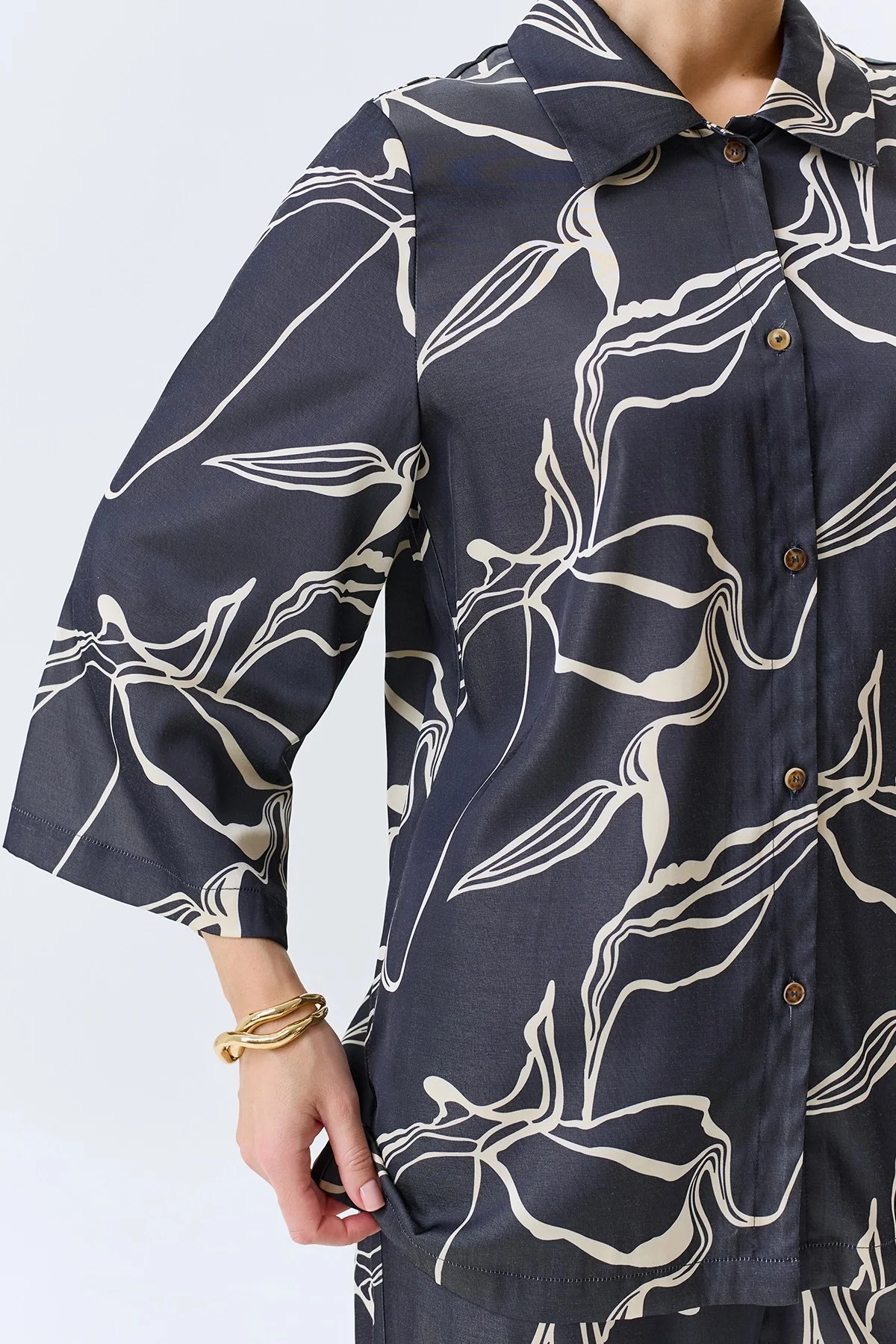 Блузка с абстрактным принтом, 40