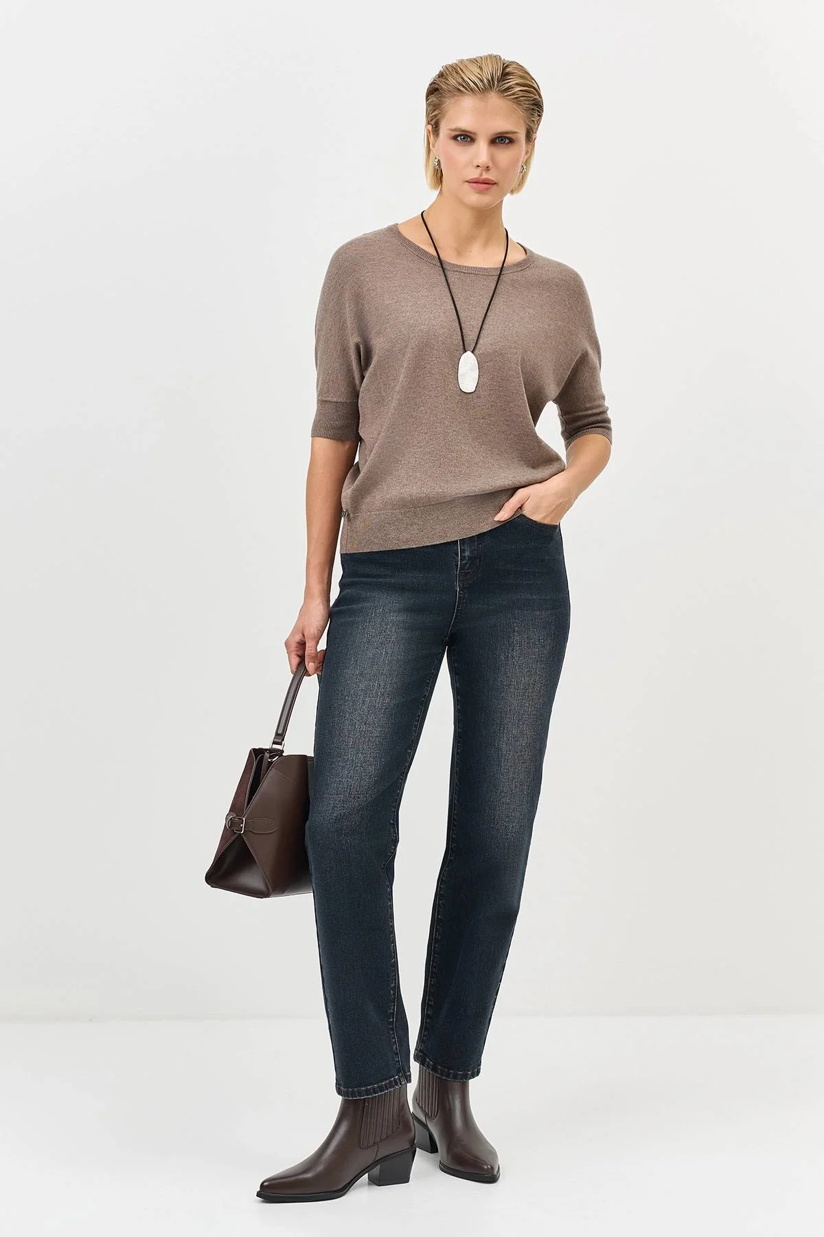 Синие джинсы с винтажной варкой, 34