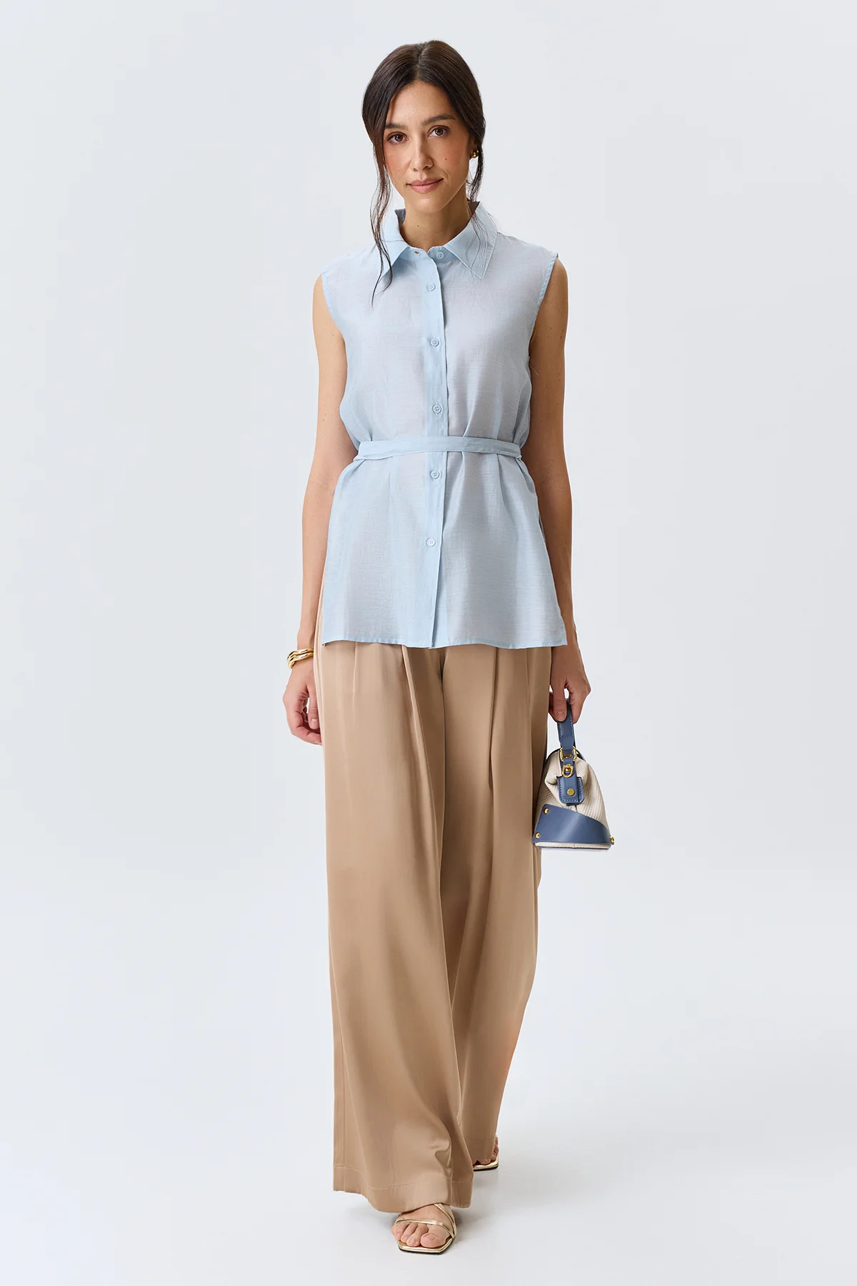 Сатиновые брюки палаццо, 50