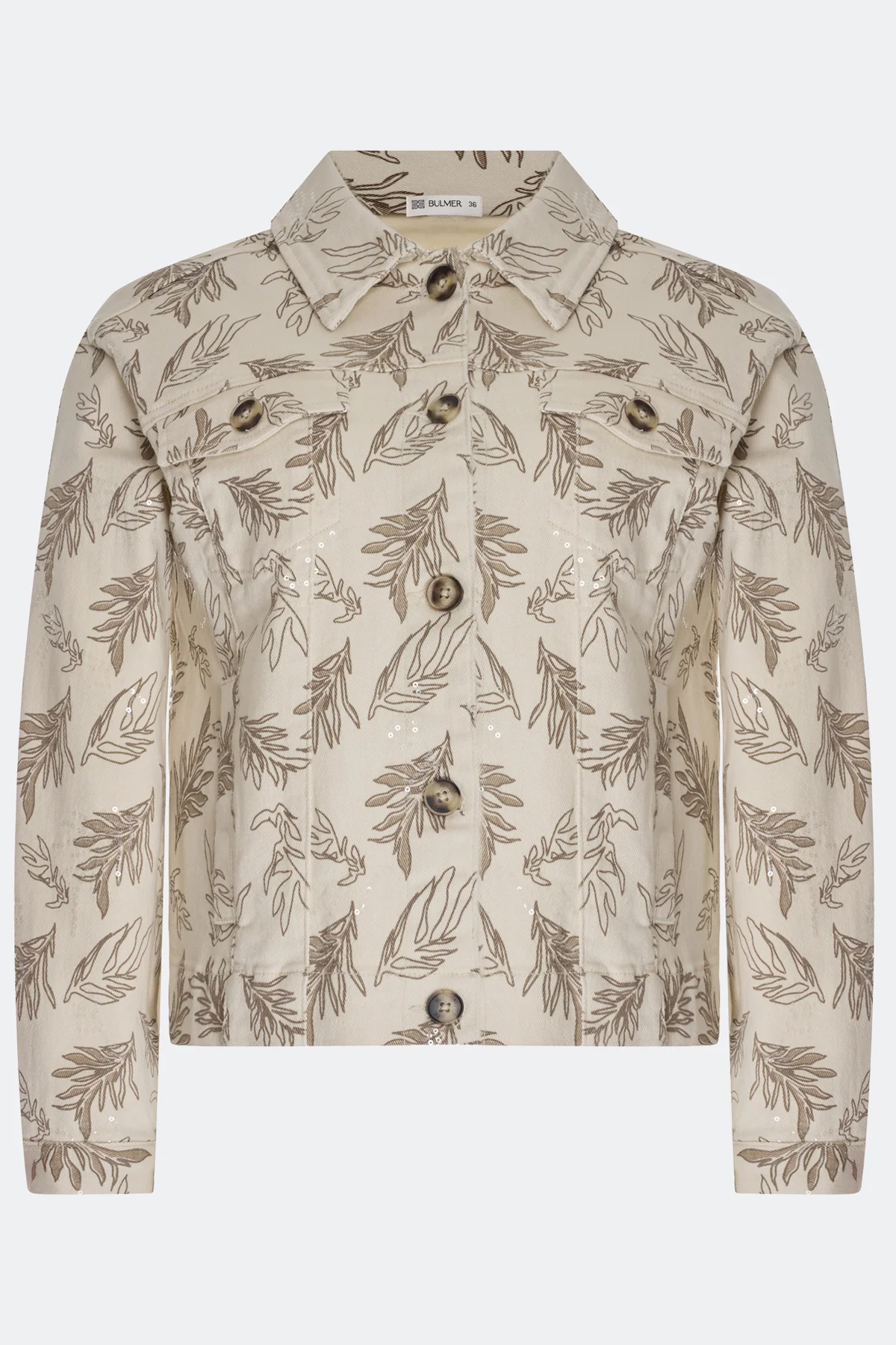 Джинсовый жакет с принтом, 44