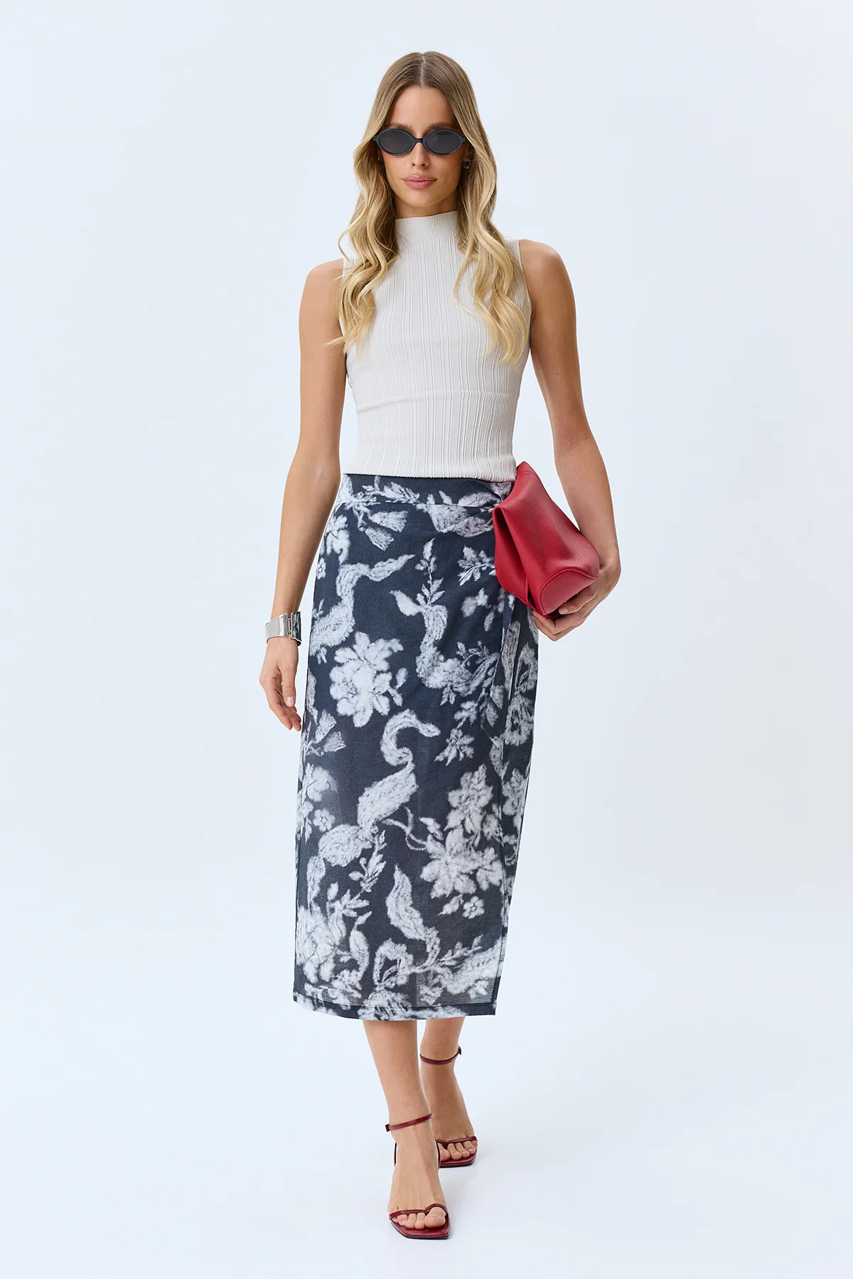 Юбка-миди с имитацией запаха, 50