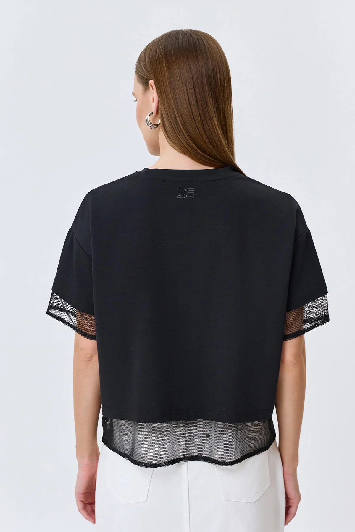 Джемпер с вставками из сетки, 40