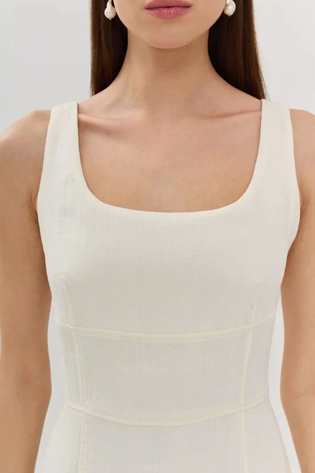 Платье миди из лёгкой вискозы в молочном цвете, 46р