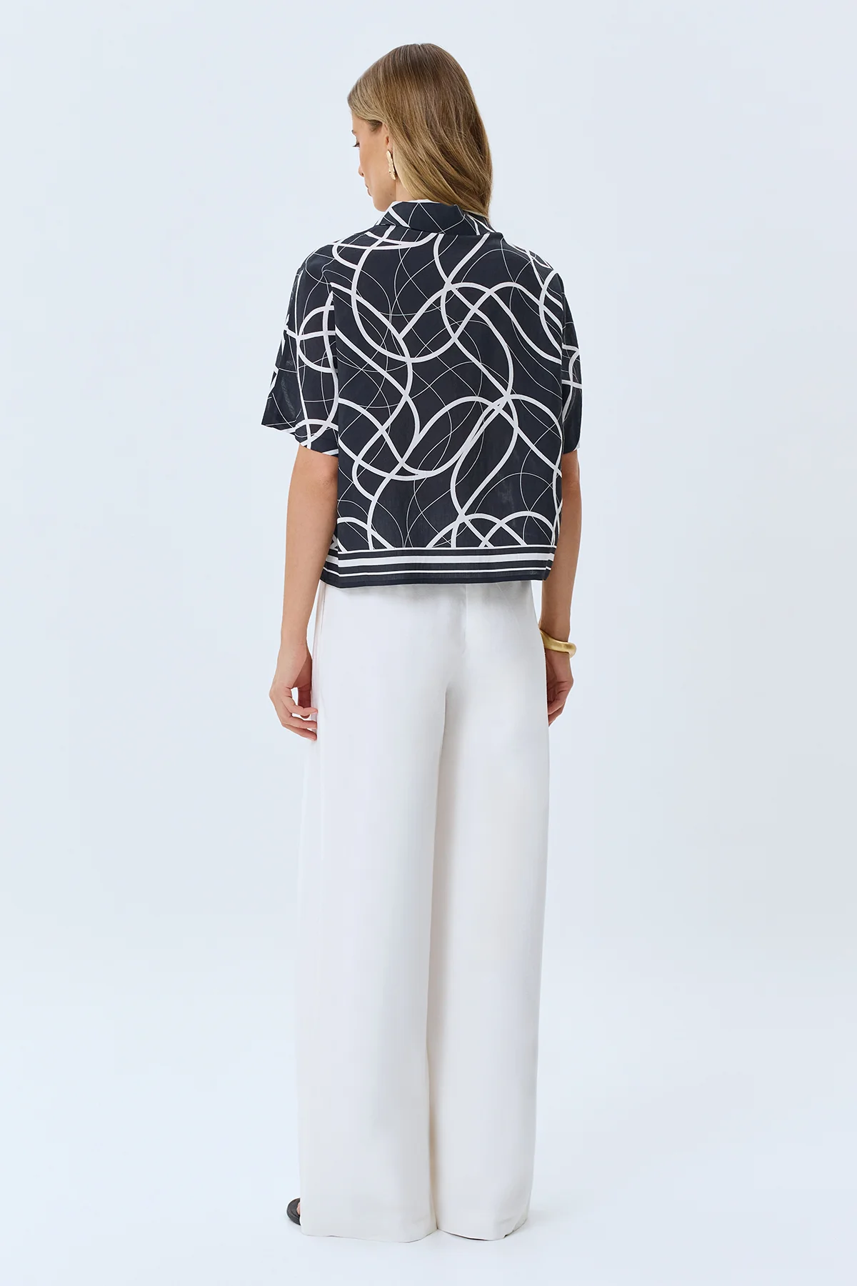 Блузка с абстрактным принтом, 42