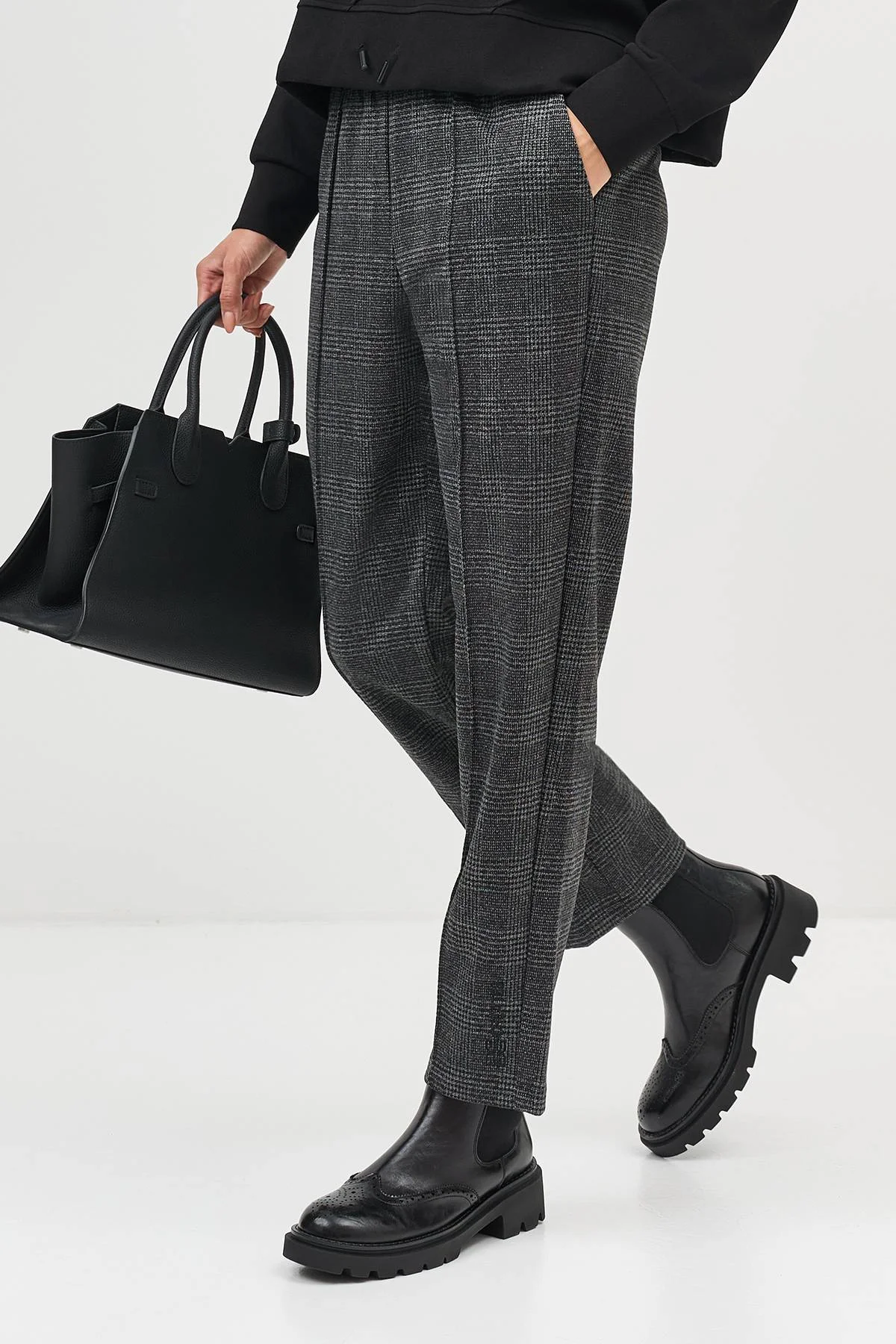 Лимитированная серия утепленные брюки в клетку и ремень, 46