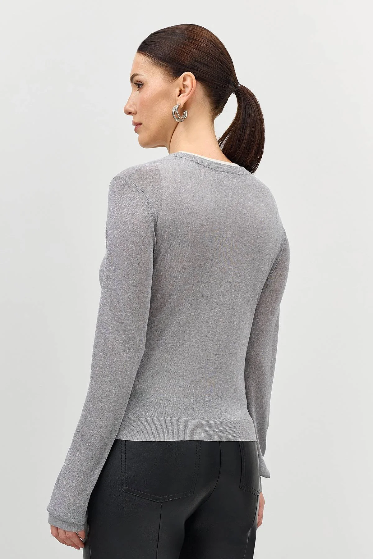 Лимитированная серия комбинированный джемпер с люрексом и ремень, 40