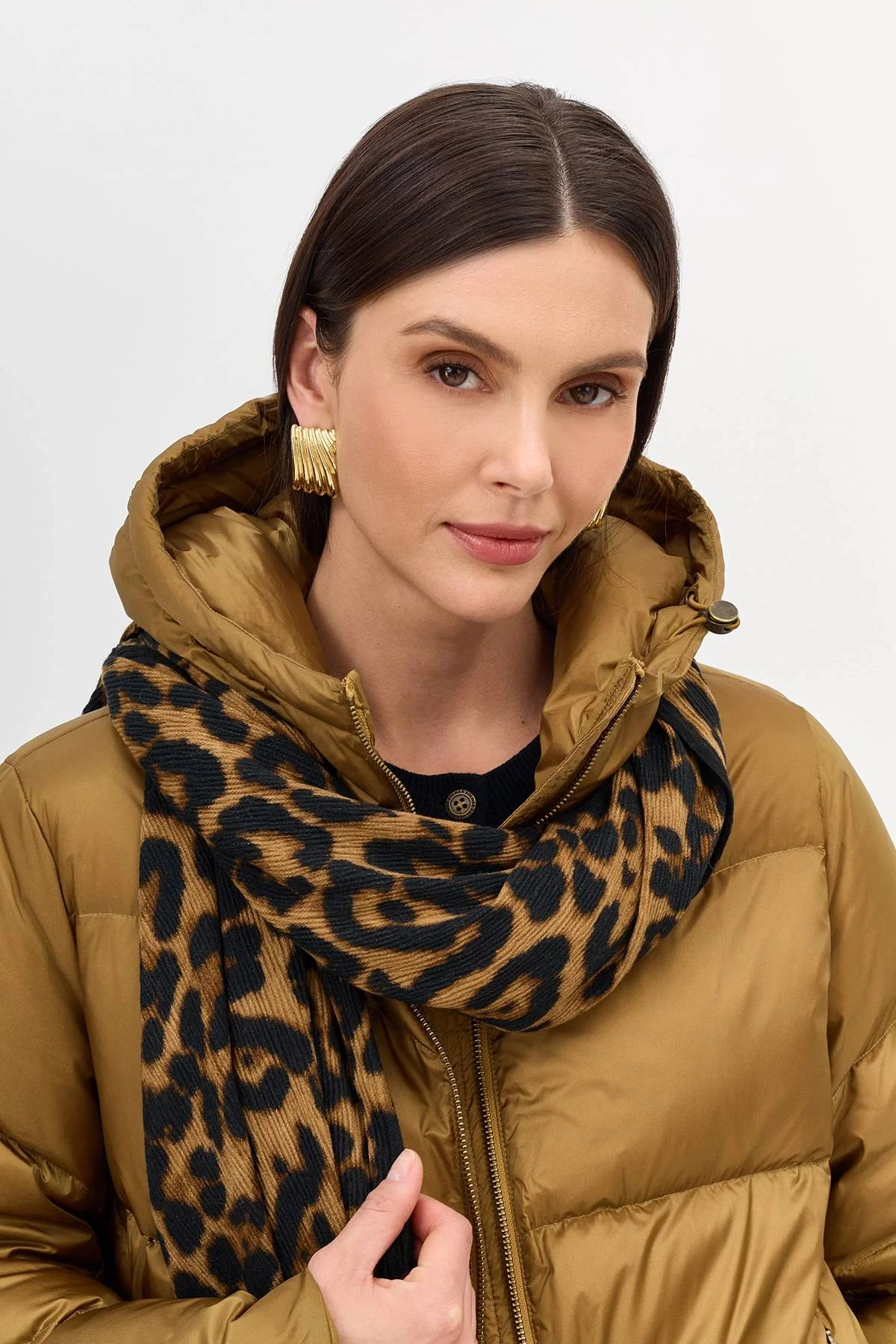 Шарф с анималистичным принтом, One