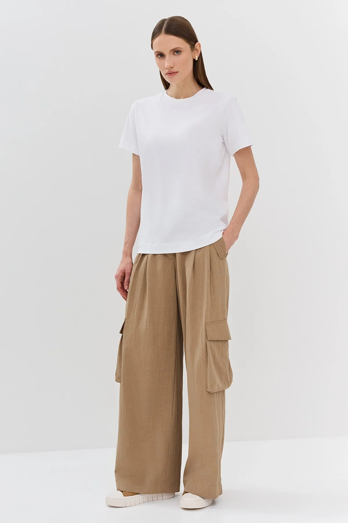 Базовая белая футболка из эластичного хлопка, 50