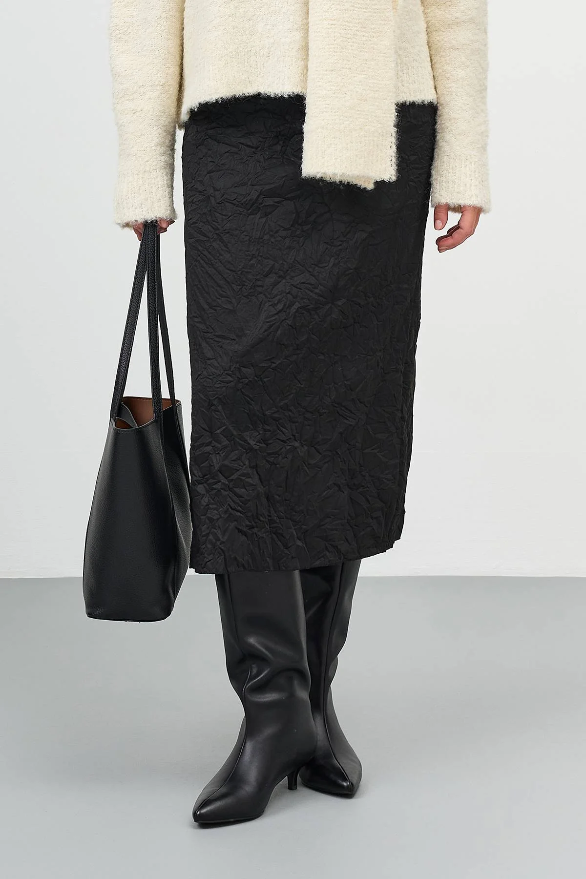 Юбка-плиссе из фактурной ткани, 44