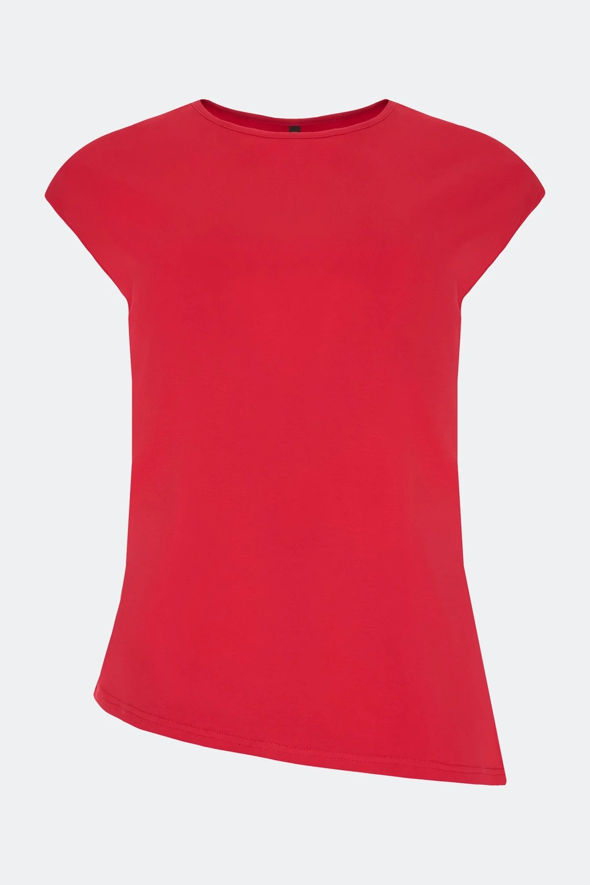 Асимметричный красный топ с высоким разрезом, 52