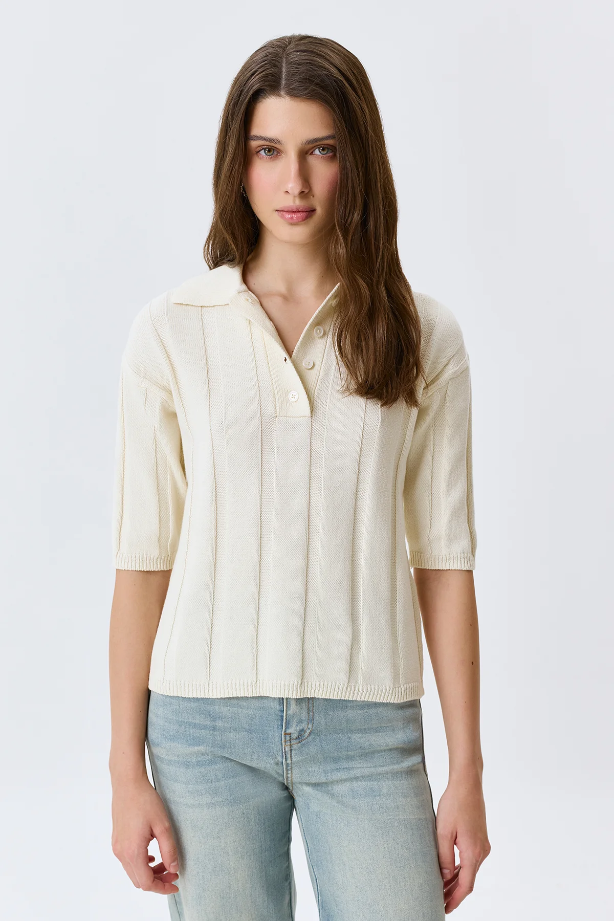 Поло в рубчик из 100% хлопка, 44