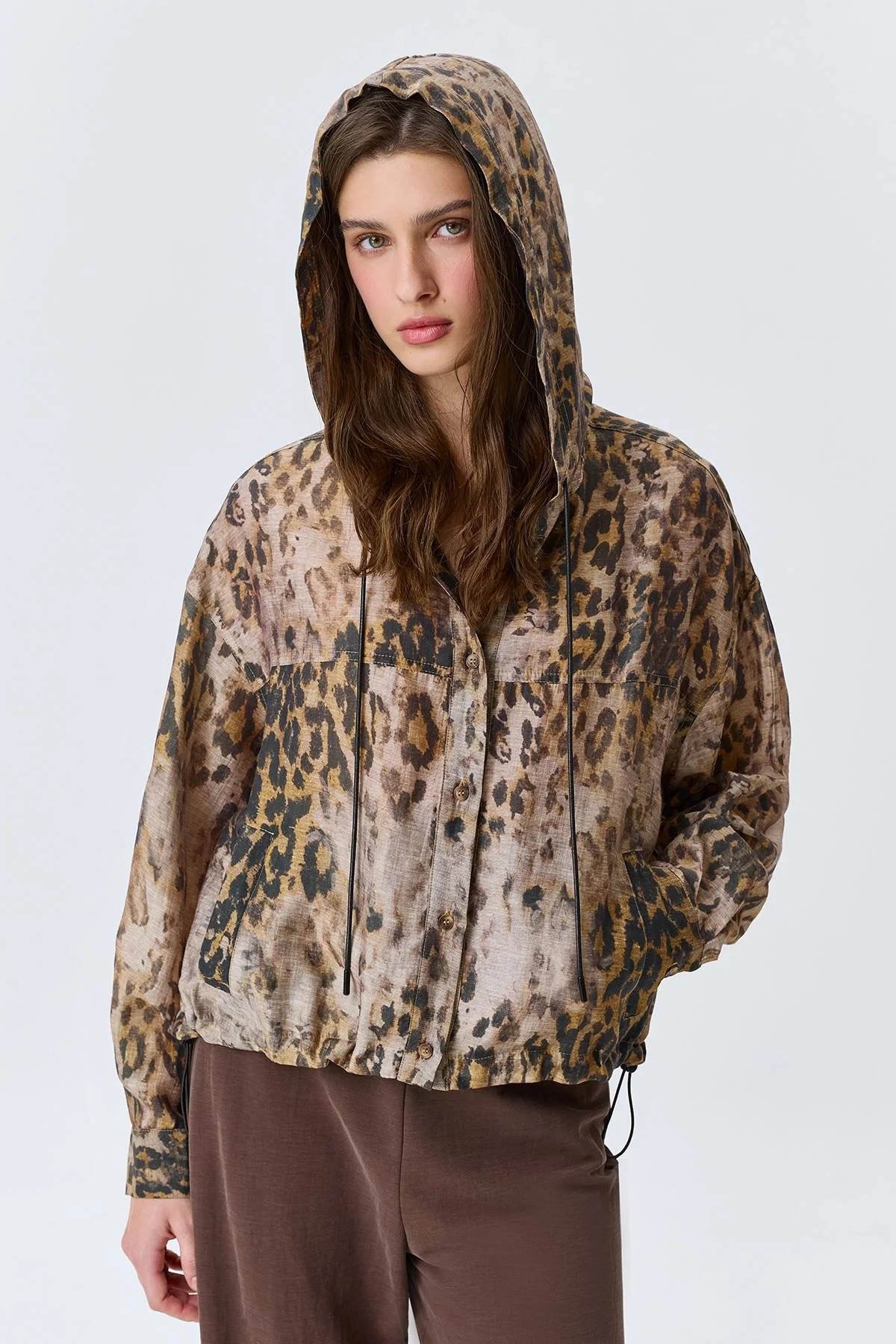 Худи из тенселя с принтом, 40